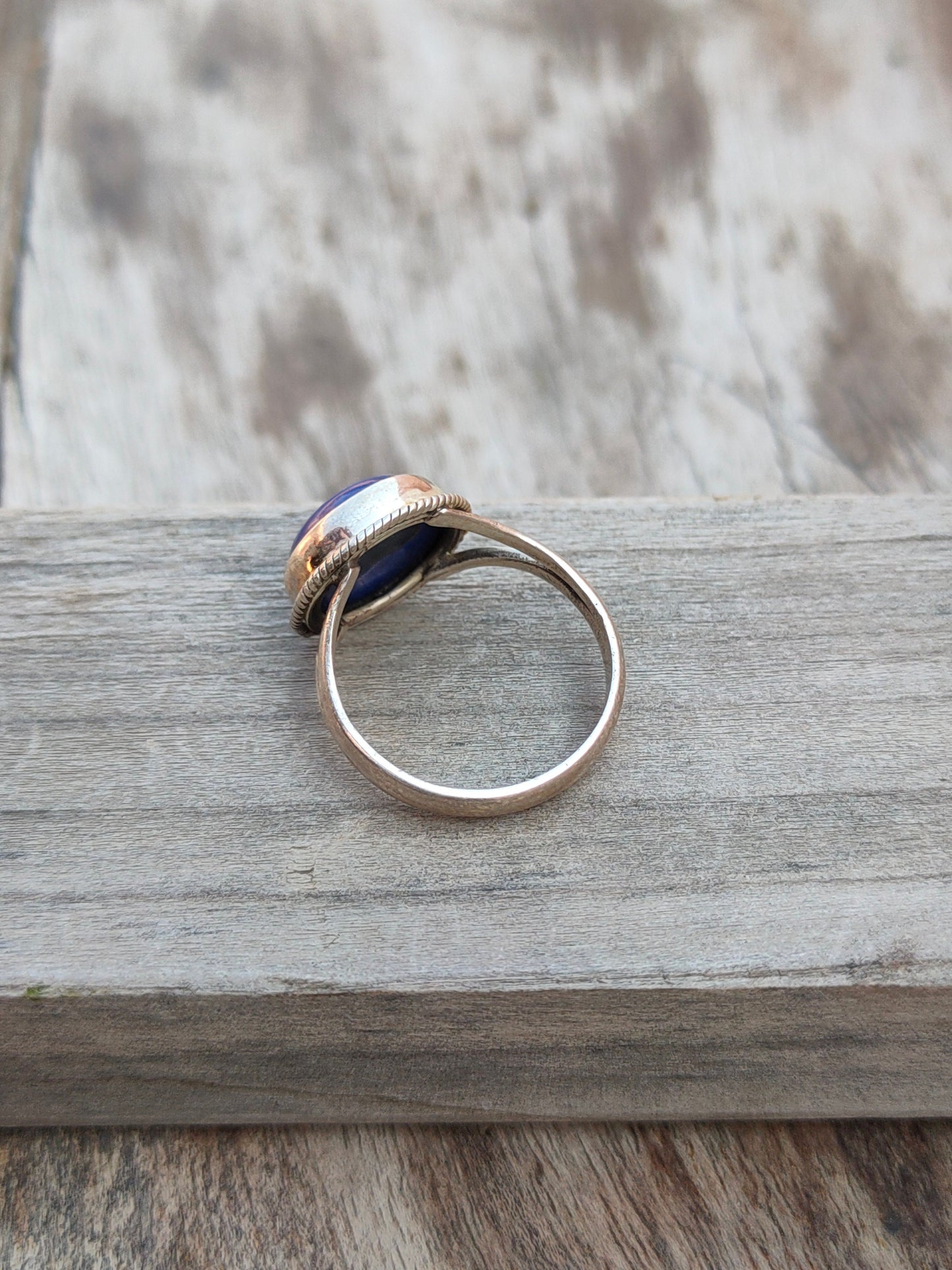 Boho Statement Ring - Lapis Sterling Silver Ring - Hand Crafted Bohemian Ring-Bohemian Ring - Lapis - Rings -Gift for