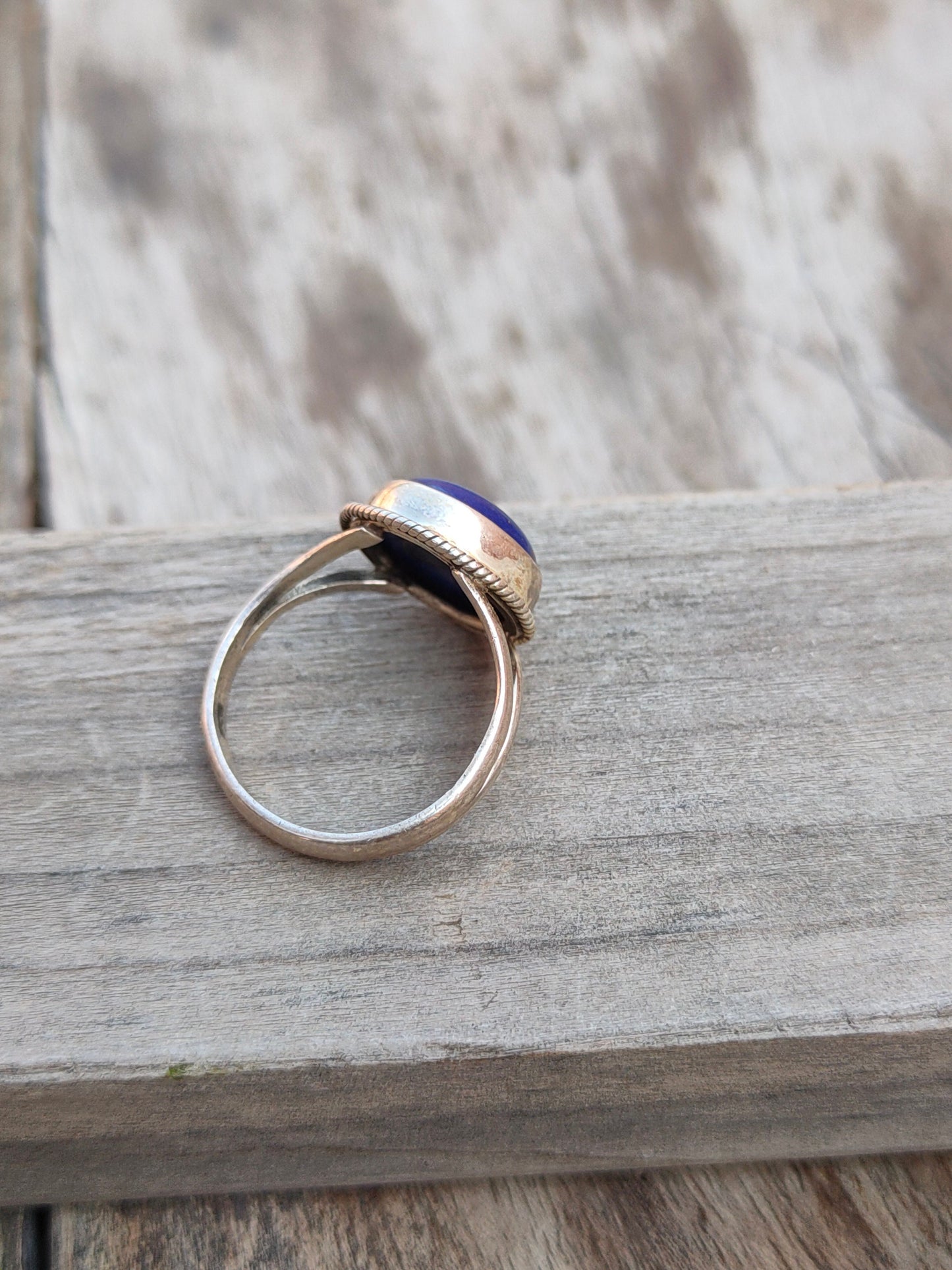 Boho Statement Ring - Lapis Sterling Silver Ring - Hand Crafted Bohemian Ring-Bohemian Ring - Lapis - Rings -Gift for