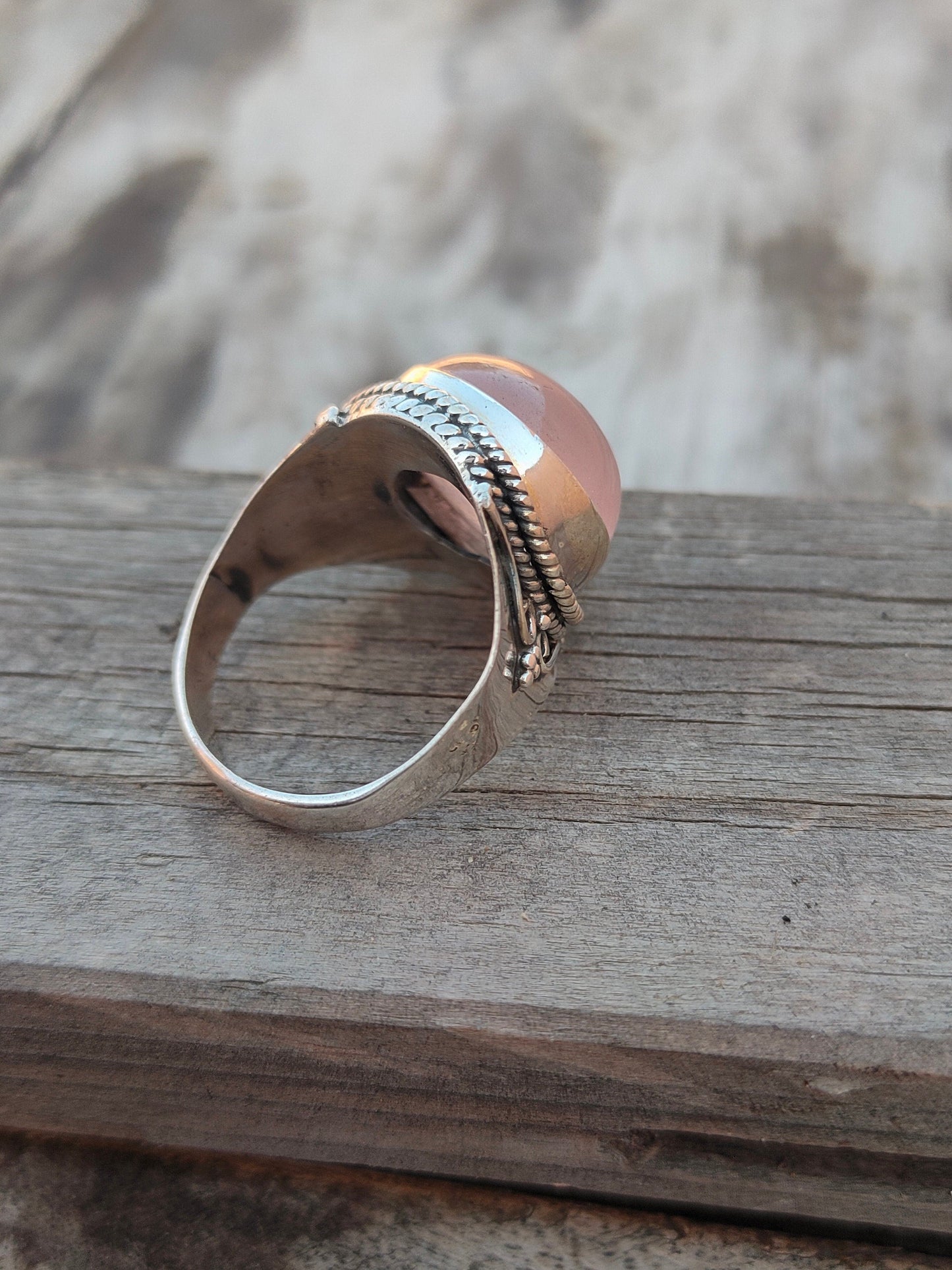 Sommer Geschenkanhänger Sommer minimalistischer Rosenquarz Sterling Silber Ring - personalisierte Geschenke Hochzeit Sommerbild - Rosenquarz - Ringe - Geschenk für