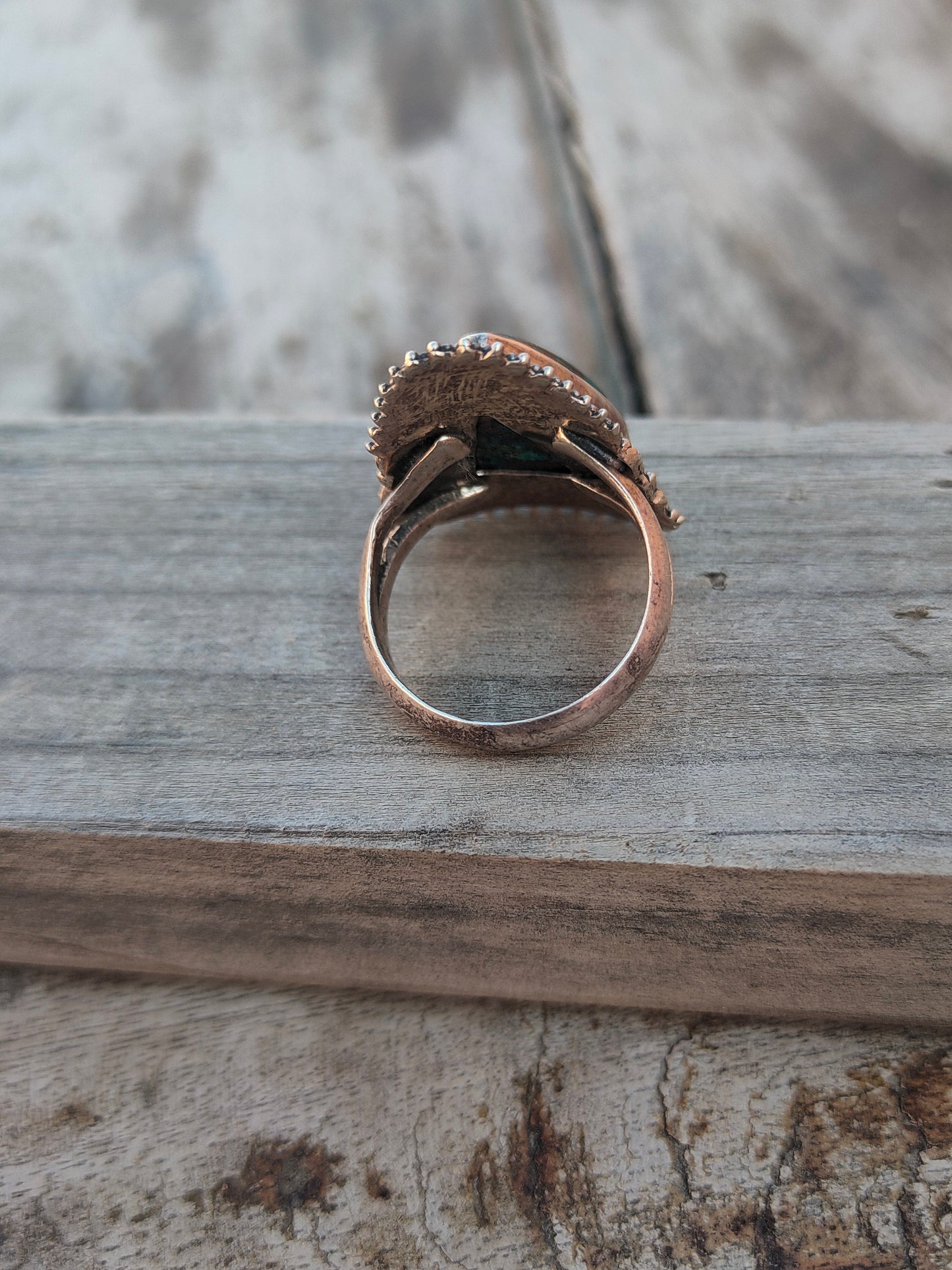 Boho Statement Ring - crysocola Sterling Silver Ring - Hand Crafted Bohemian Ring-Bohemian Ring - crysocola - Rings -Gift for minimalist