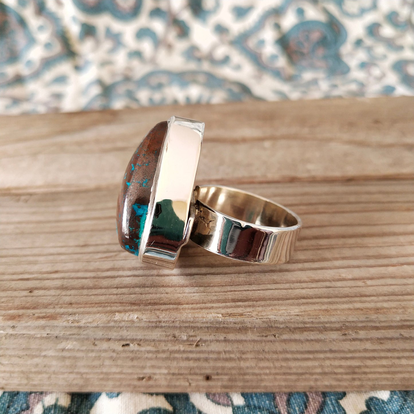 Turquoise Gemstone Boho Ring - 925 Sterling Silver Ring - Turquoise Bohemian Ring, silver boho ring Turquoise ring- Rings - Gift for -Ring