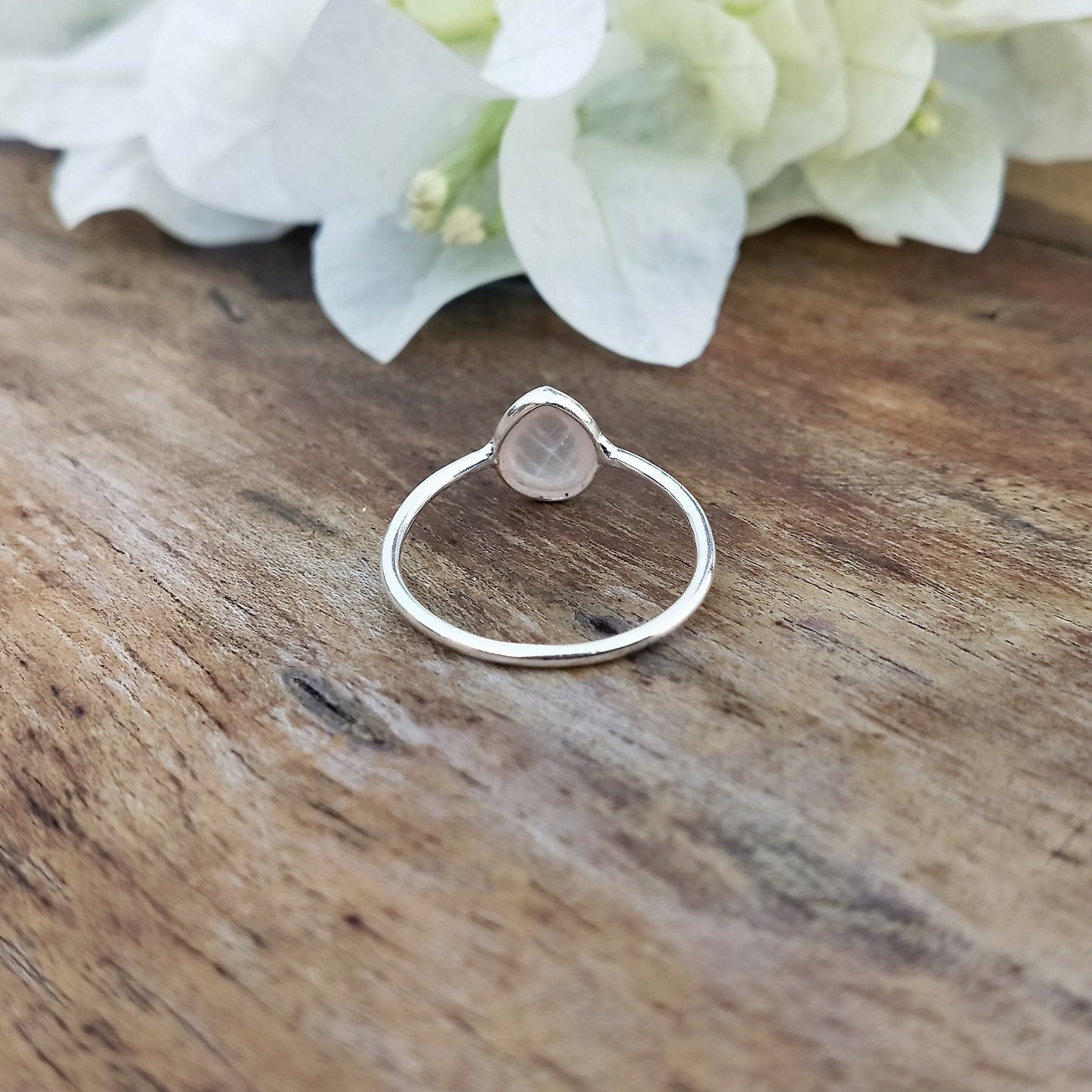 Rosenquarz Sterling Silber Ring - Boho Statement Ring - Handgemachter Boho Ring - Boho Ring - Rosenquarz - Ringe - Geschenk für Sie - Geschenke