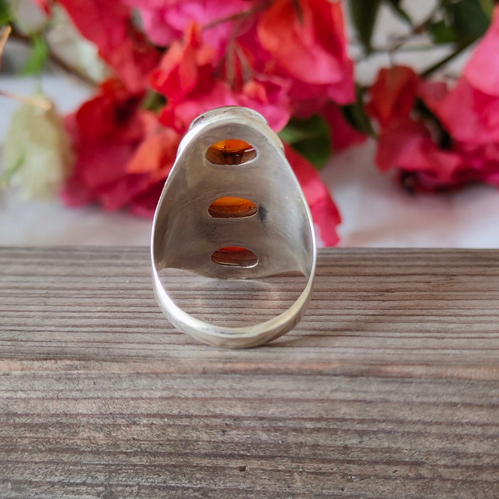 Beautiful Carnelian Boho Ring - 925 Sterling Silver Ring -Carnelian Bohemian Ring -Silver Ring -Statment Ring - Rings - Gift for her,