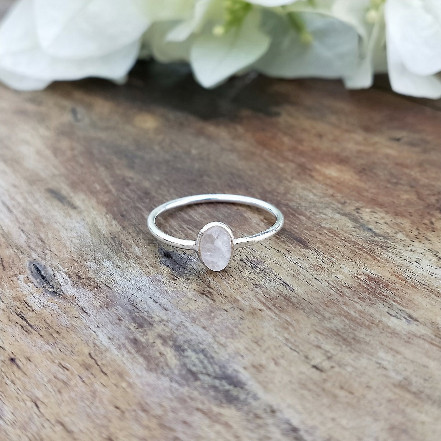 Boho Statement Ring - Rose Quartz Sterling Silver Ring - Hand Crafted Bohemian Ring-Bohemian Ring- Rose Quartz - Rings -Gift for her - Gifts