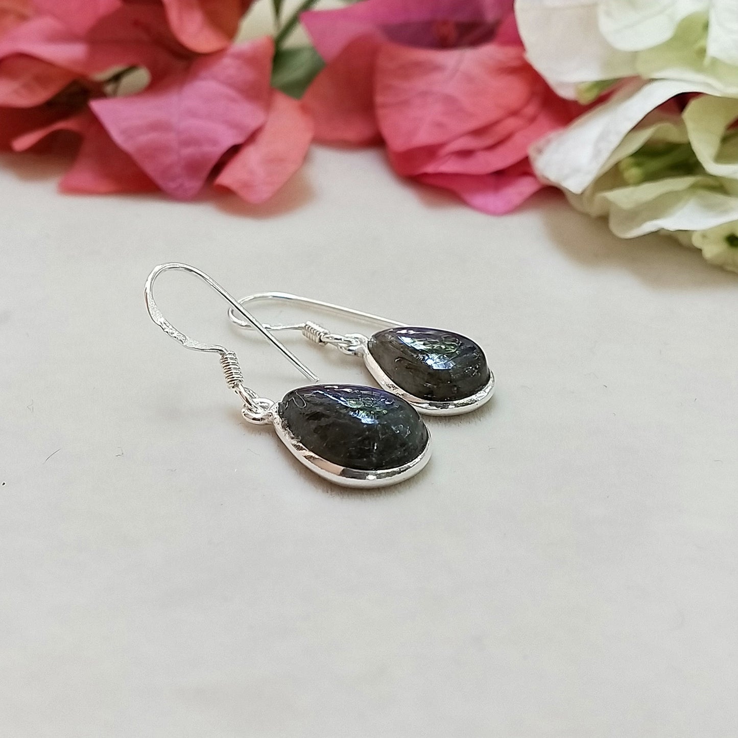 Labradorite Sterling Silver Handmade Earring | Labradorite Stone Labradorite long earrings -Earrings - Gift for Her - labradorite- Gifts