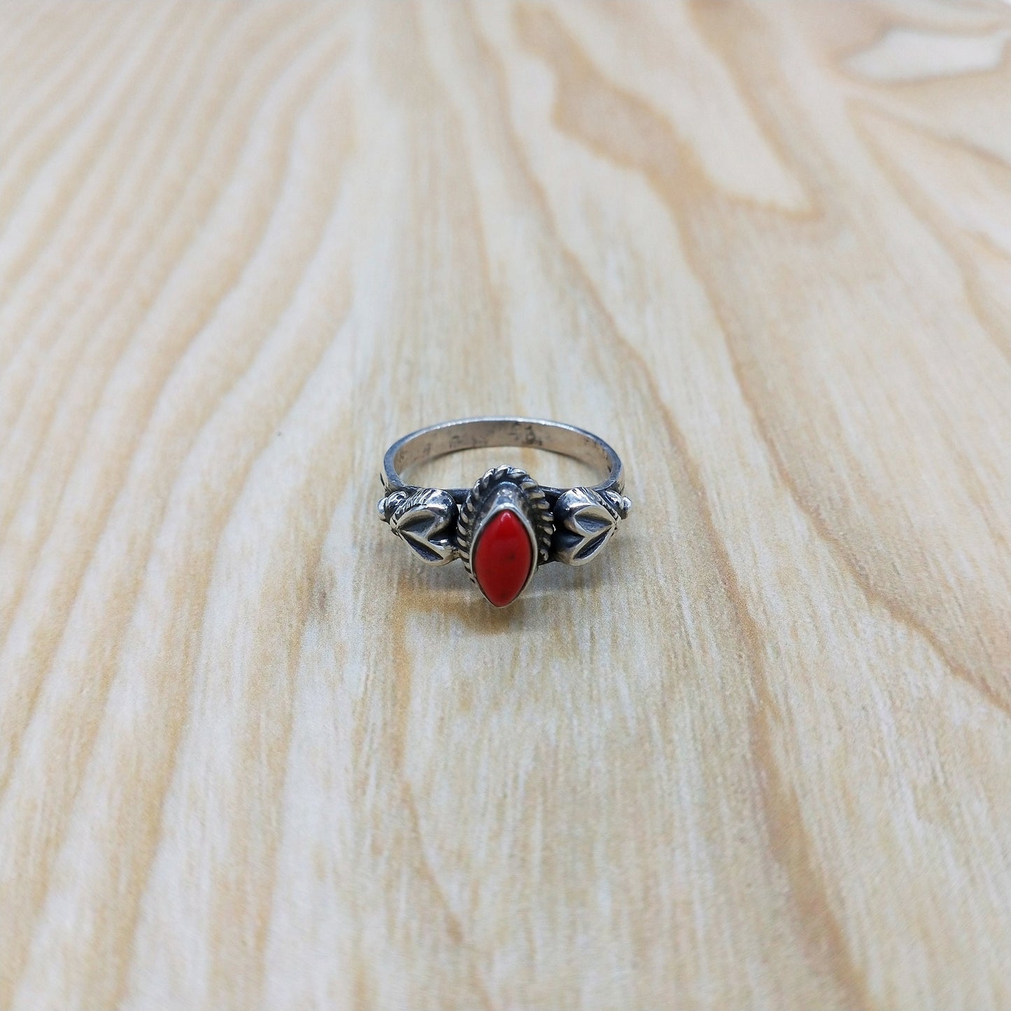 Boho Statement Ring | Coral Sterling Silver Ring | Hand Crafted Bohemian Ring | Boho Ring | Coral Ring | Rings for Gifts - Gifts for her