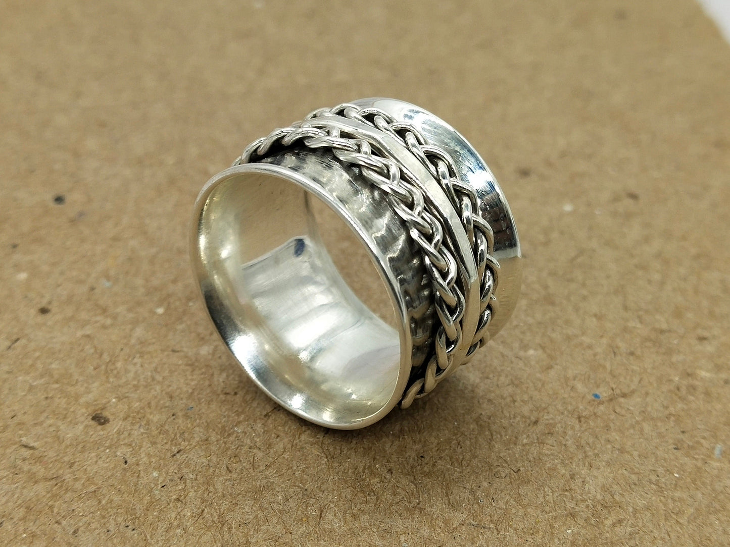 Spinner Band Ring, Sterling Silber Band Ring, Einzigartiger Band Silber Ring, Handgemachter Silber Ring, Bohemian Band, Band, Silber Ring, Freeship