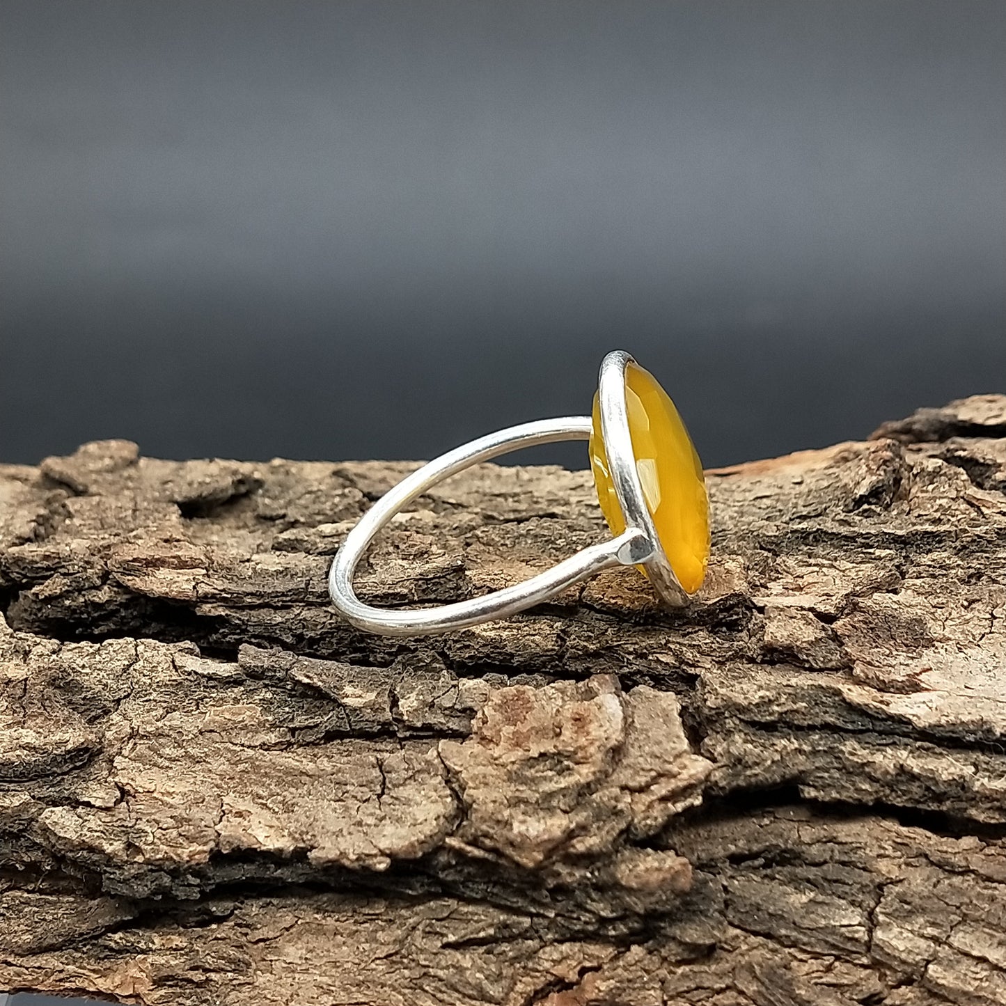 Boho Statement Ring - Gelber Calci Sterling Silber Ring - Handgemachter Boho Ring - Boho Ring - Gelbe Calci Ringe - Geschenk für sie