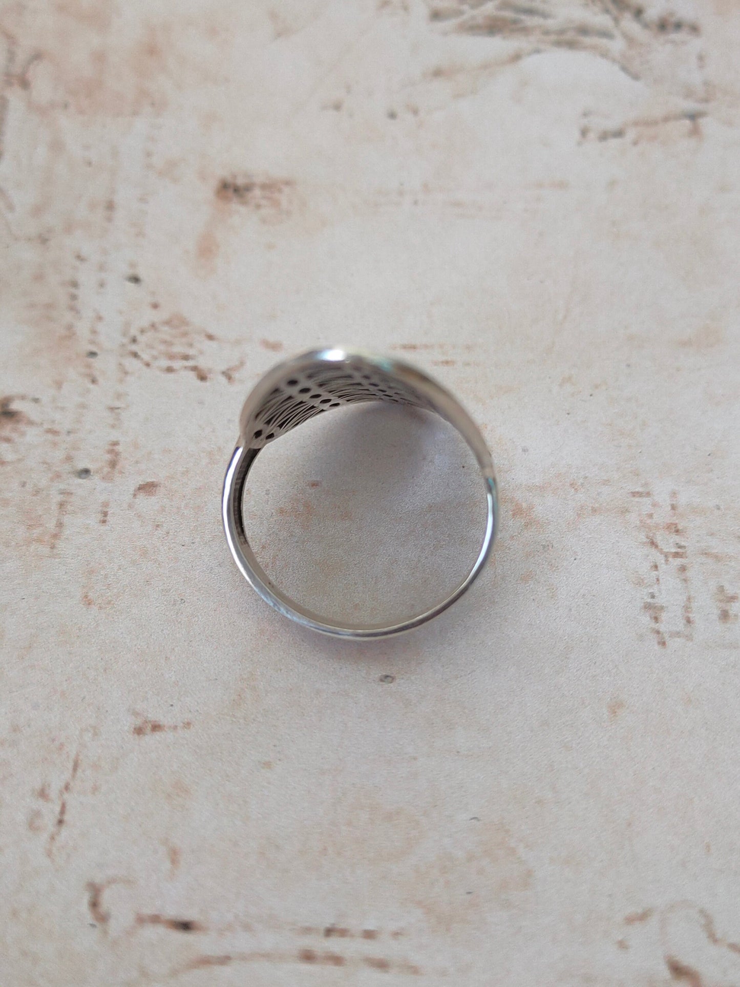 Bague en argent sterling à doigt complet, bague en argent faite à la main, bague en argent empilable, bague de déclaration Boho, bague bohème fabriquée à la main, bague en argent