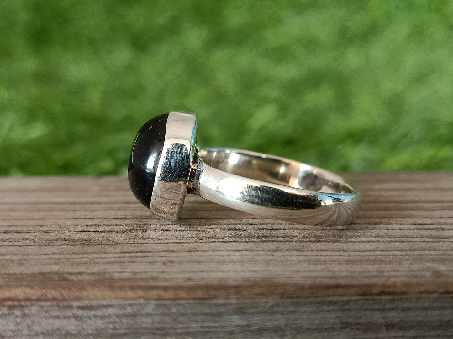 Sommer Geschenkanhänger Sommergeschenk Hochzeit Schwarzer Onyx Sterling Silber Ring - Schwarzer Onyx - Ringe - Geschenk für minimalistische personalisierte Geschenke