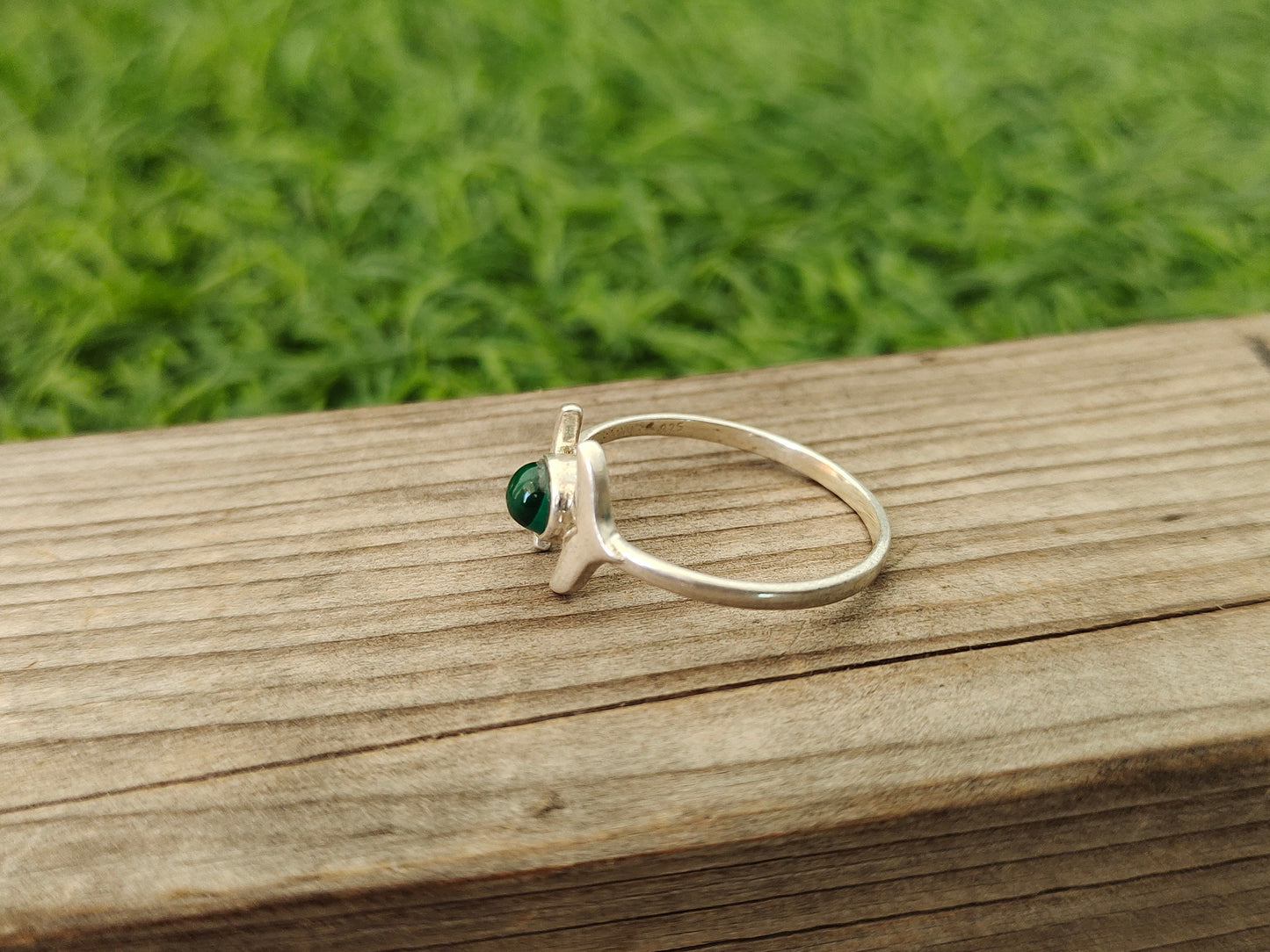 Malachite Gemstone sterling silver ring, handmade silver ring ,stacking silver ring ,charm silver ring ,handcrafted boho ring ,silver ring