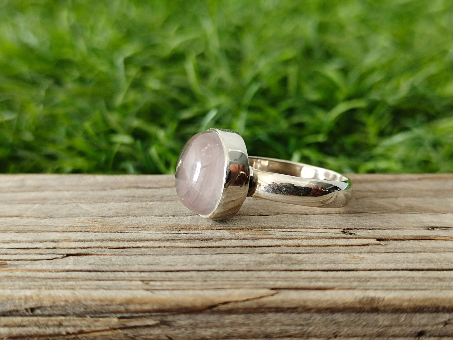 Boho Statement Ring - Rose Quartz Sterling Silver Ring - Hand Crafted Bohemian Ring-Bohemian Ring - Rose Quartz- Rings - Gift for her