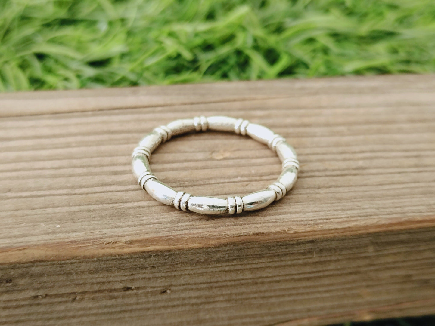 Runder Stapelring aus Sterlingsilber, handgefertigtes Silberband, Stapelring aus Silber, Charm-Ring aus Silber, handgefertigter Boho-Ring