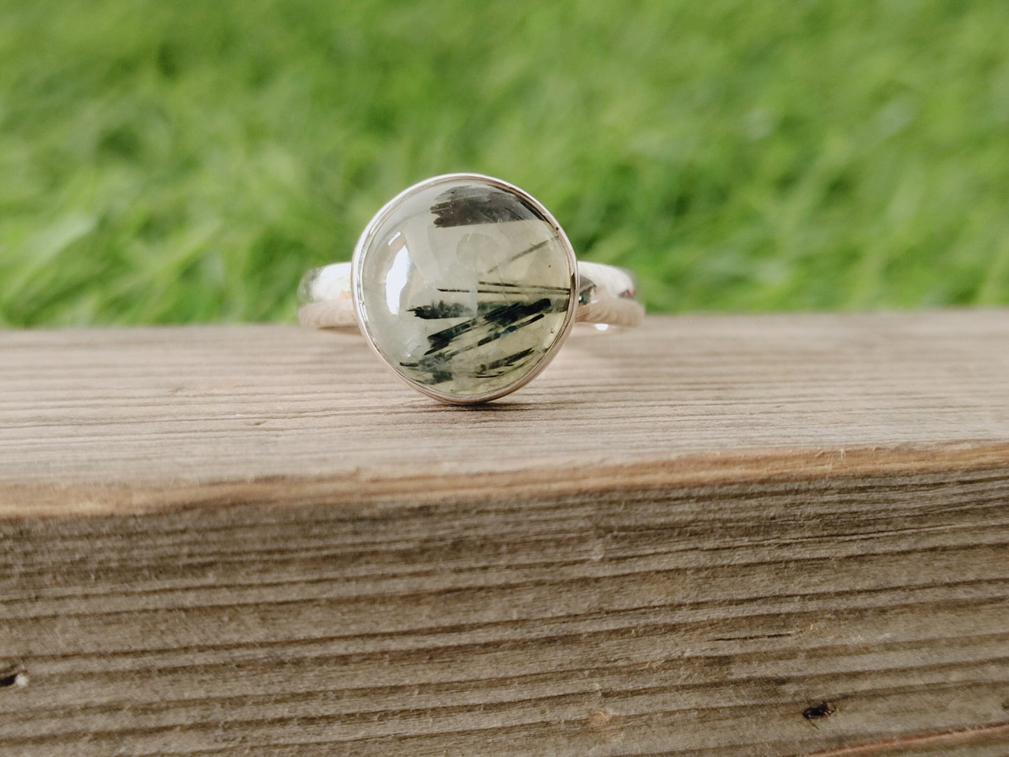 Prehnit Natürlicher Edelstein Ring - 925 Sterling Silber Ring - Handgemachter Boho Ring - Prehnit Ring - Ringe - Geschenke für sie - Geschenke