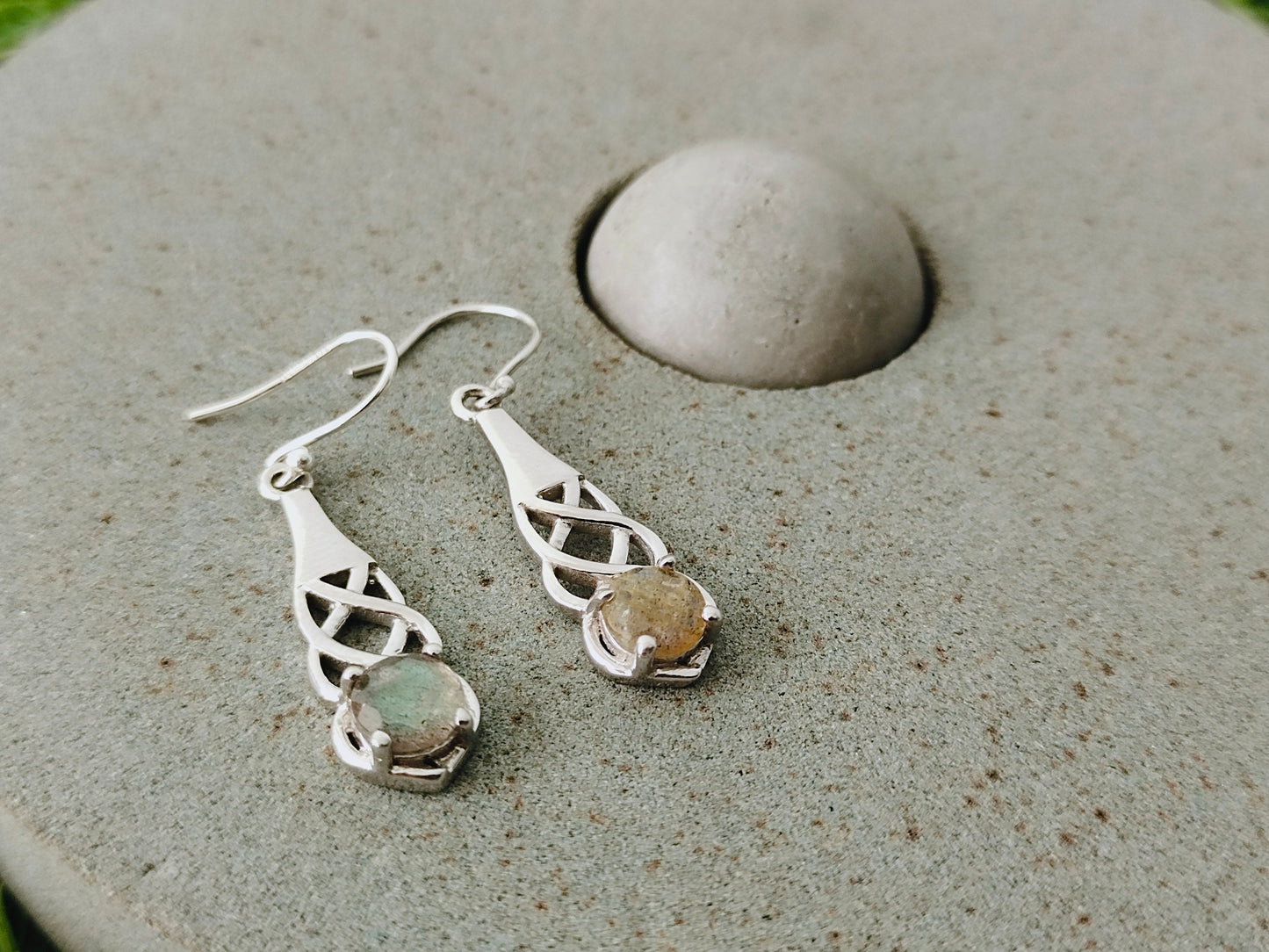 Labradorite Sterling Silver Handmade Earring | Labradorite Stone | Daily Wearable Earrings in Oval Shape - Earrings - Gift for Her