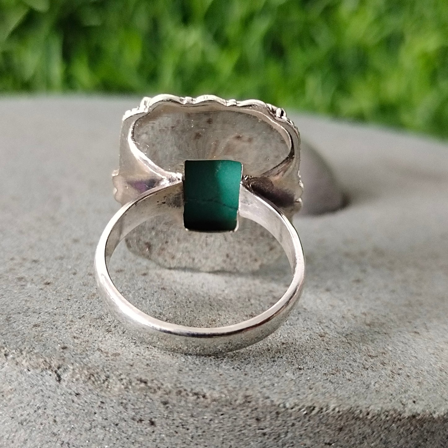 Türkisring, handgefertigter silberner Boho-Ring, Boho-Silberring, Silberring, Türkisring, Sterling-Silberring, handgefertigter Boho-Ring