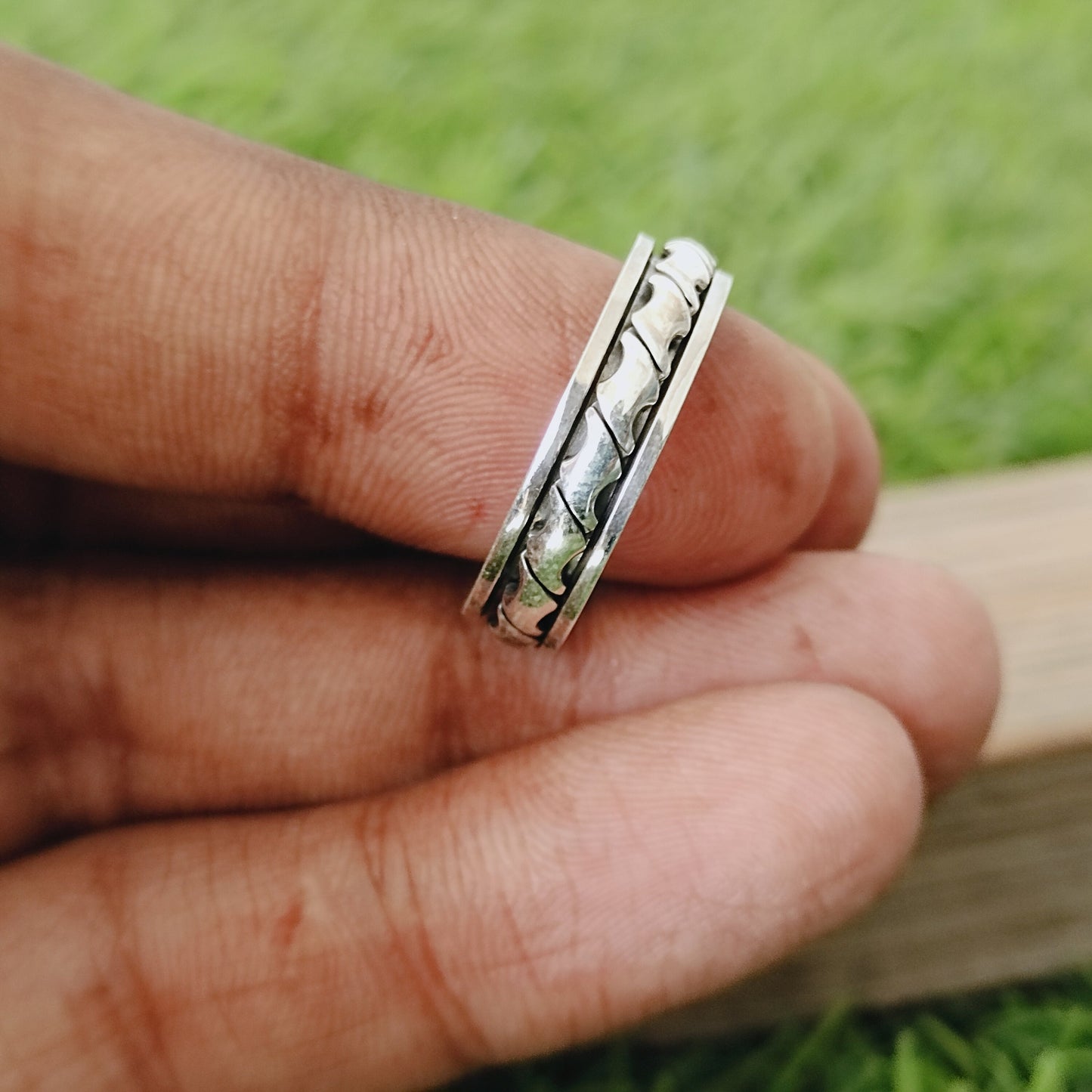 Bague Spinner Band, bague en argent sterling, bague en argent sterling 925, bague tournante, bague de pouce, bague de bande
