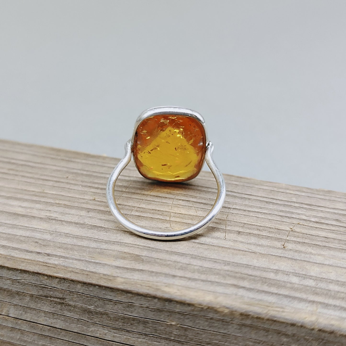 Amber Glass stone Silver ring ,925 sterling silver ring ,fashion jewelry ,bezel silver ring ,boho style silver ring sparkle ring,minimalist