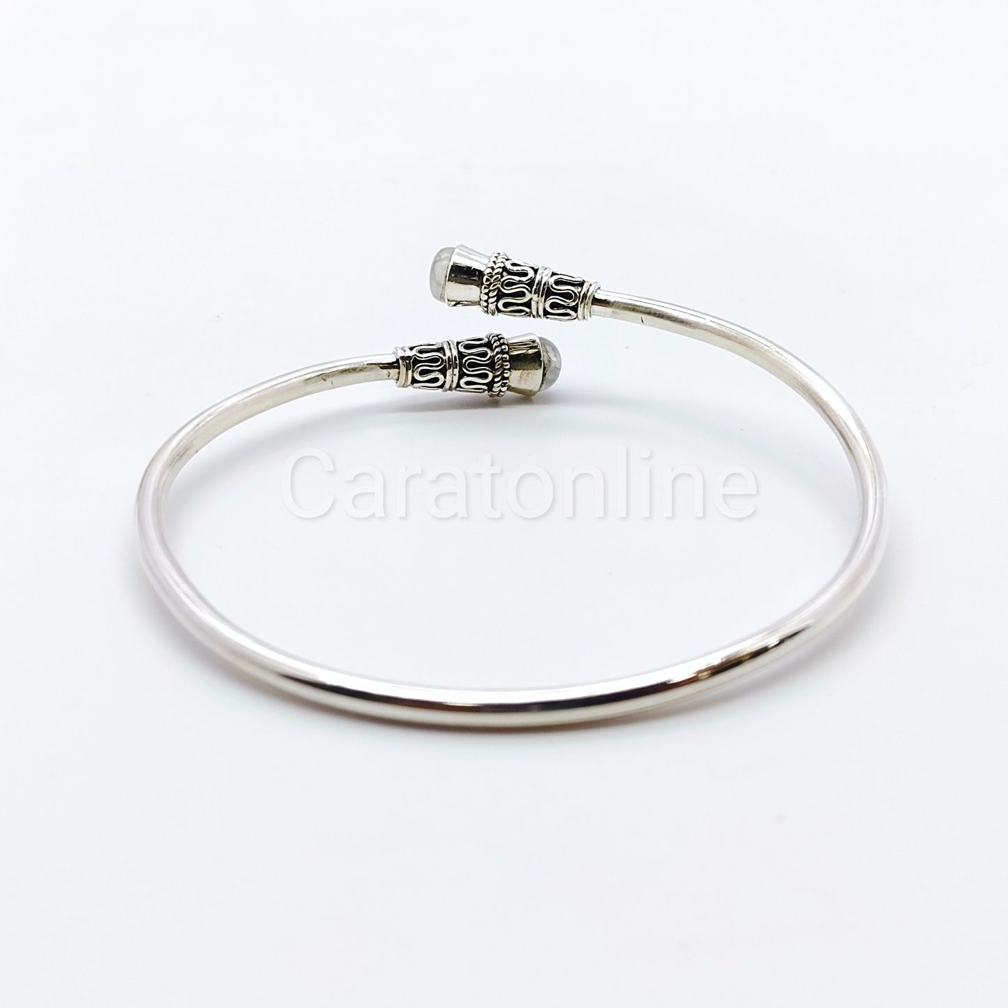 MOONSTONE Bangle Bracelet, Solid 925 Sterling Silver Bangle Bracelet, Gemstone Cute Simple bracelet, Bracelet for her , Gift Bangle