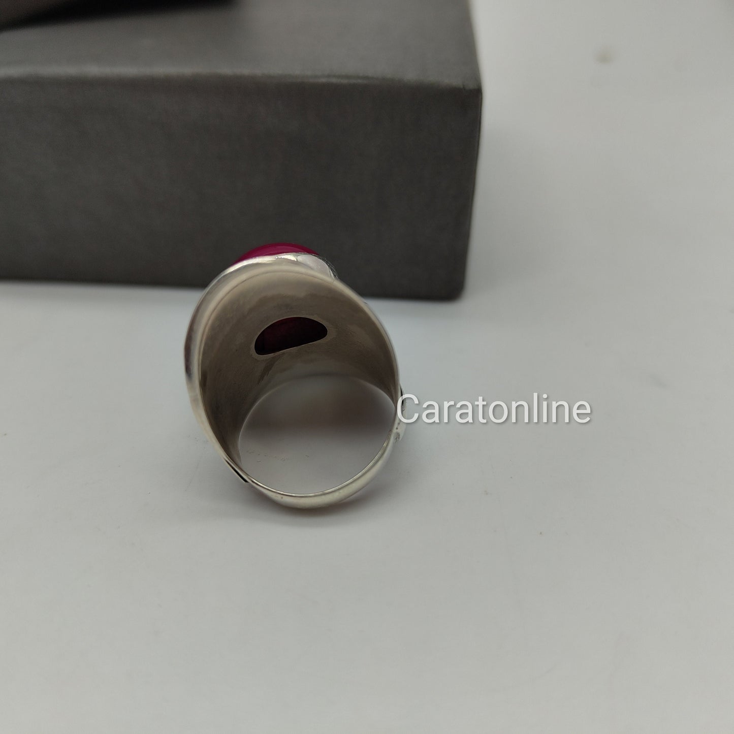 Bague Boho en pierre de rubis en verre | Bague en argent sterling | Bague faite à la main avec rubis teinté | Bague Boho | Bijoux Boho |