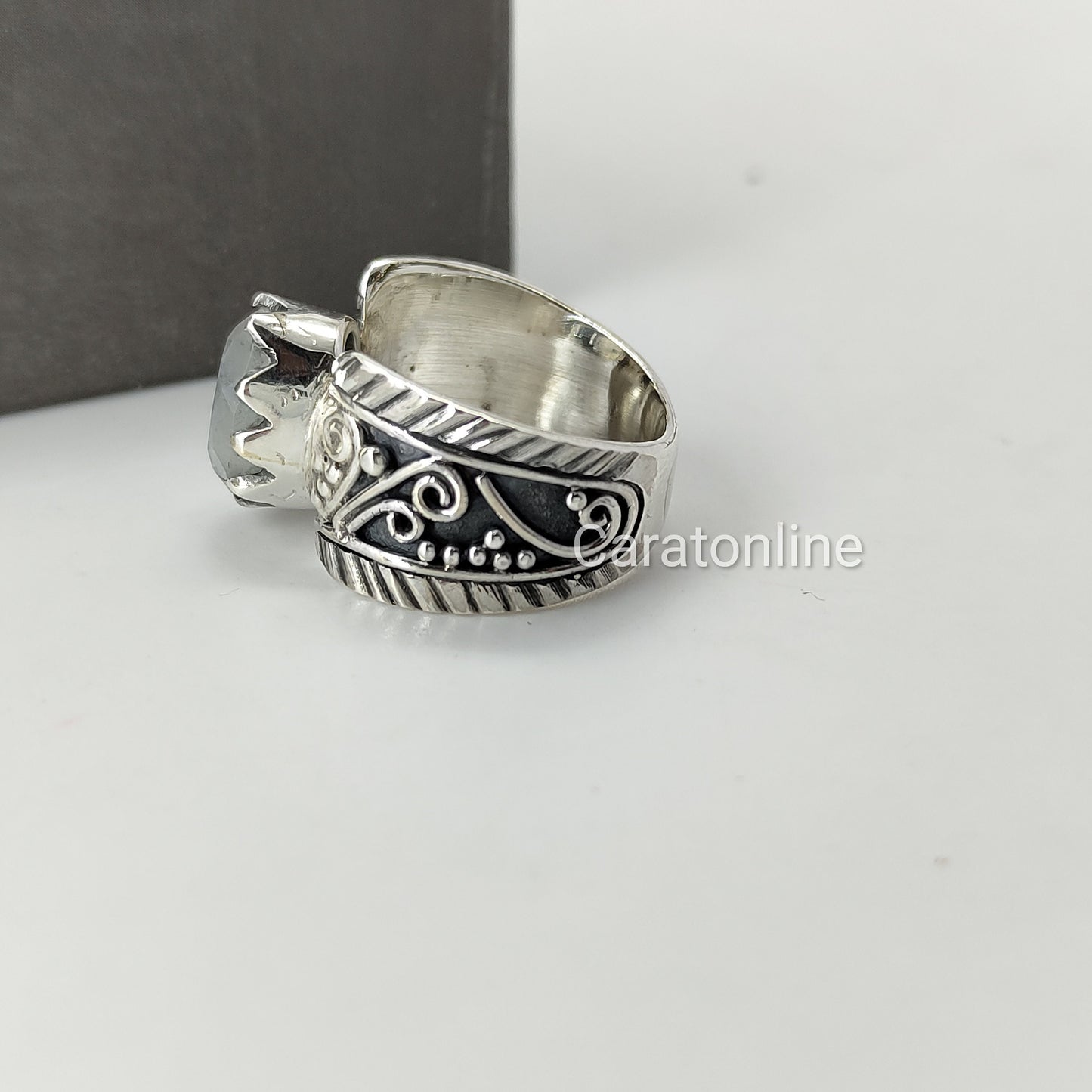Mondstein Boho Ring - Regenbogen Mondstein Sterling Silber Ring Statement Ring - kostenloser Versand Ring minimalistisch handgemachter Schmuck Geschenk Bestseller