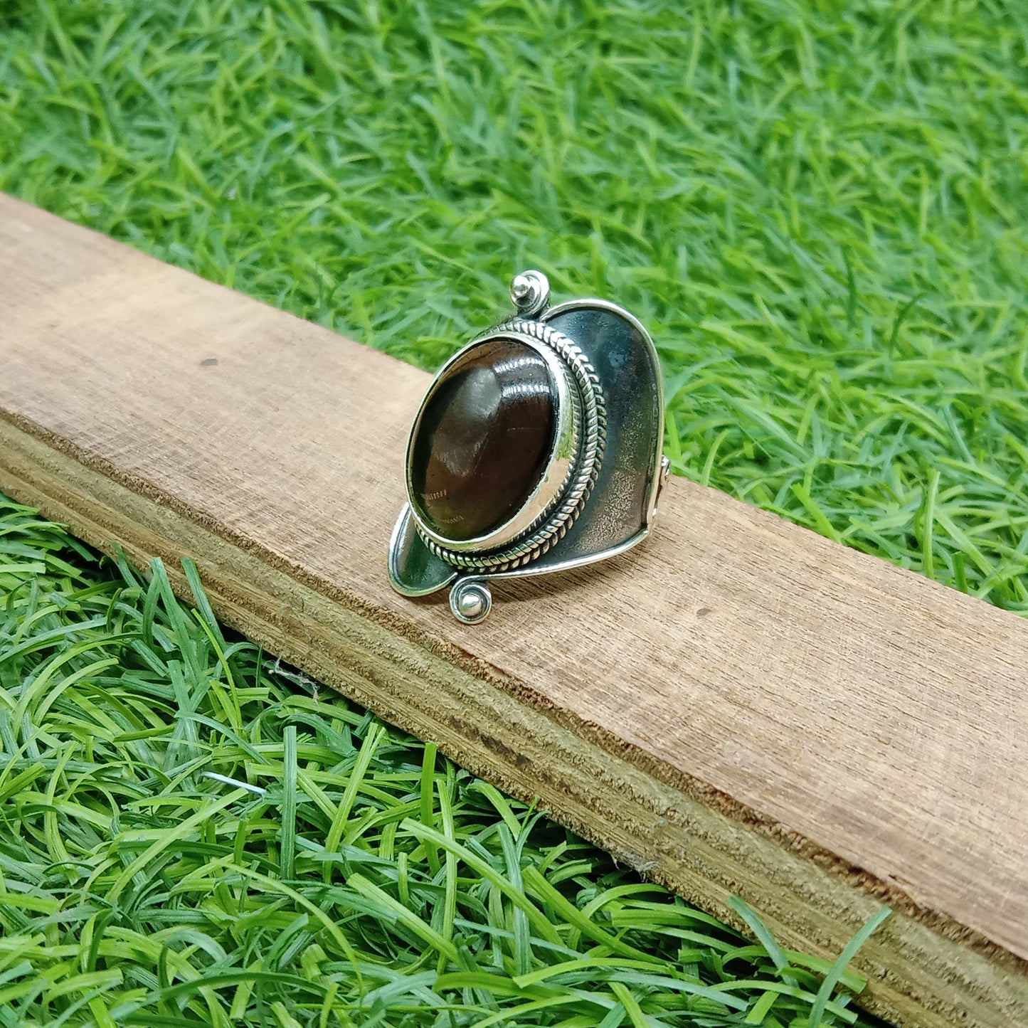 Boho Statement Ring | Smokey Quartz Sterling Silver Ring | Hand Crafted Bohemian Ring | Boho Ring | 925 sterling silver ring -Rings for Gift