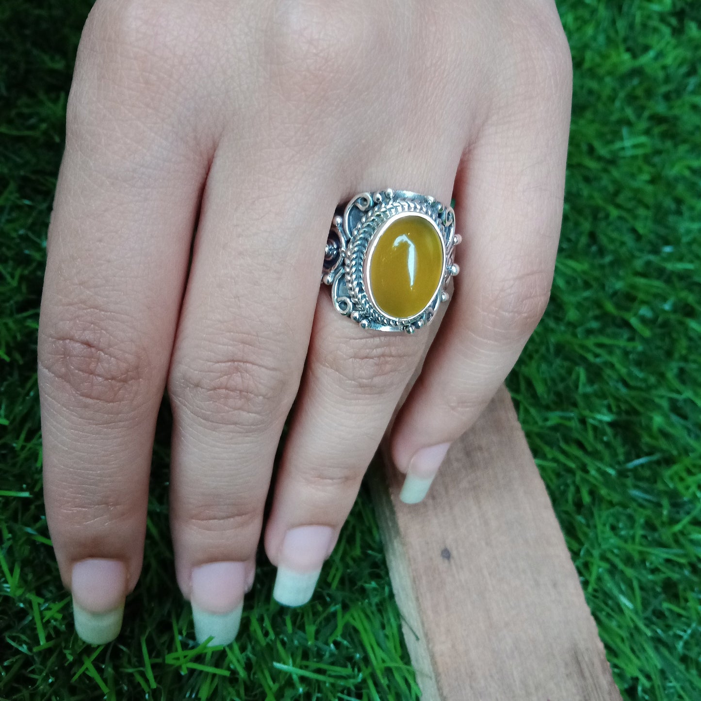 Mango Calcy 925 Sterling Silver Ring - Boho Ring - Hand Crafted Bohemian Ring - 925 Sterling Silver Ring - Mango Calcy Ring - Gift for her