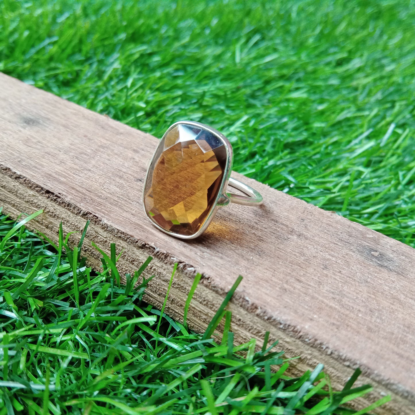 Dunkelbrauner Glasstein 925 Sterling Silber Ring, Glasstein, Boho Ring, Silberring, zierlicher Ring, minimalistischer Ring, Geschenk für Frauen