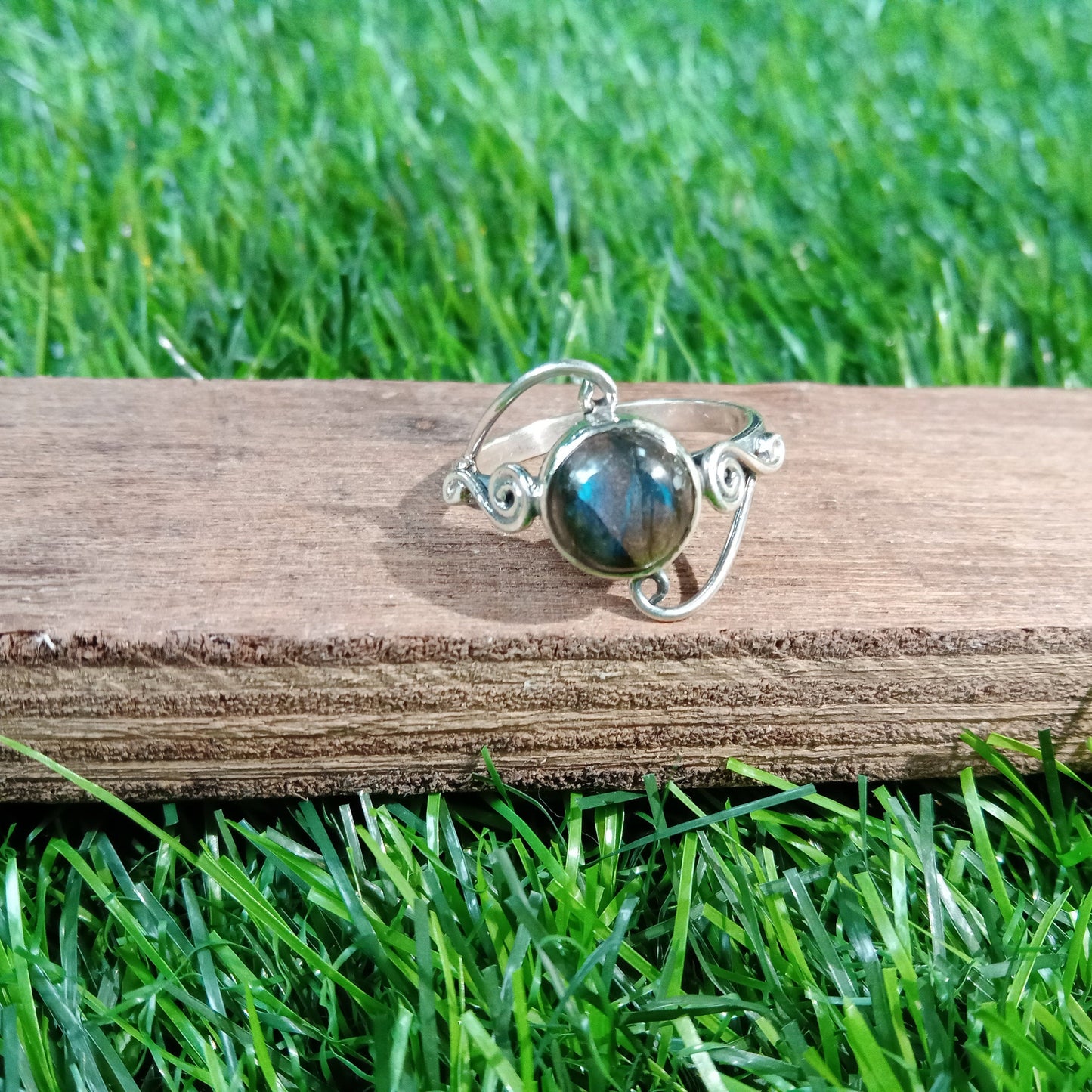 Labradorite Boho Statement Ring - Labradorite Silver Ring - Hand Crafted Bohemian Ring-Bohemian Ring -big Size Ring - Rings - Gifts for her