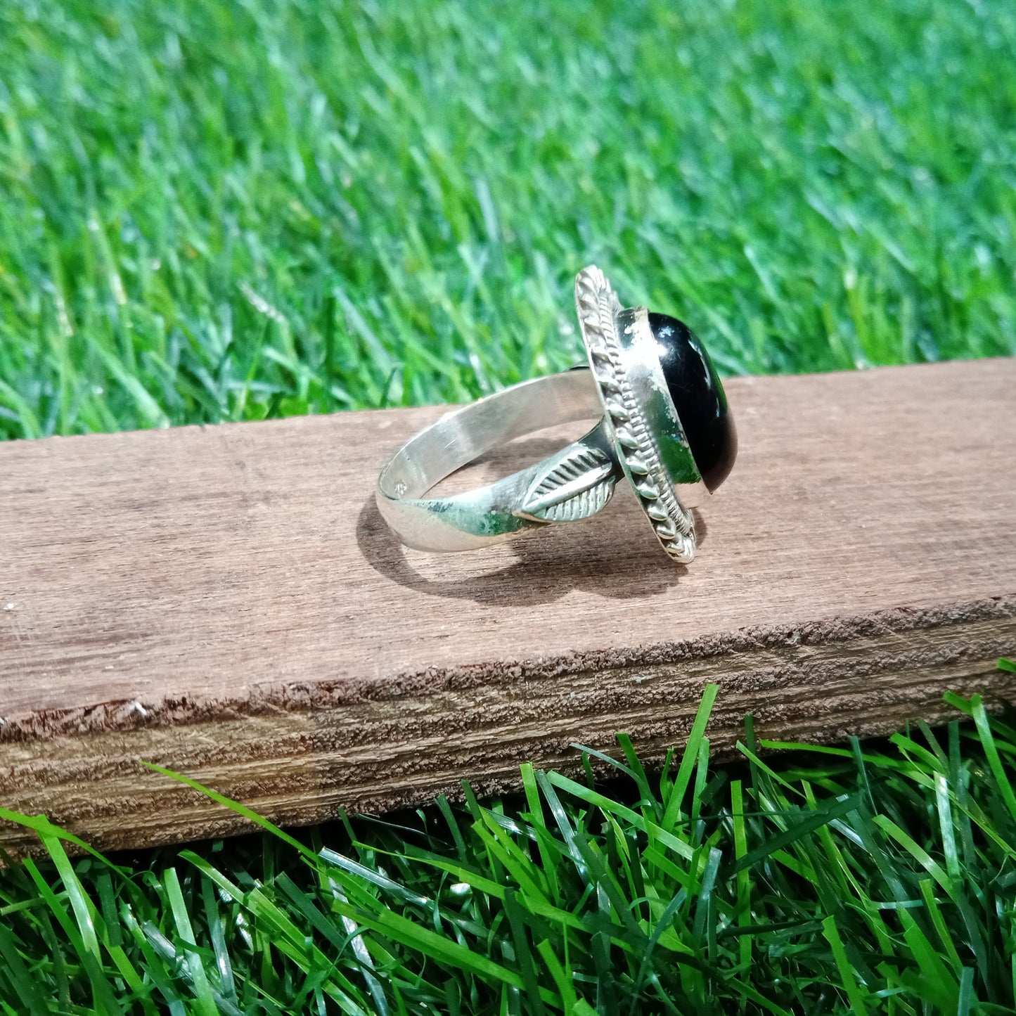 Bague de déclaration Boho - Bague en argent sterling avec pierre d'onyx noir - Bague bohème fabriquée à la main - Bague en pierre d'onyx noir de Bohême - Bagues - Cadeau pour
