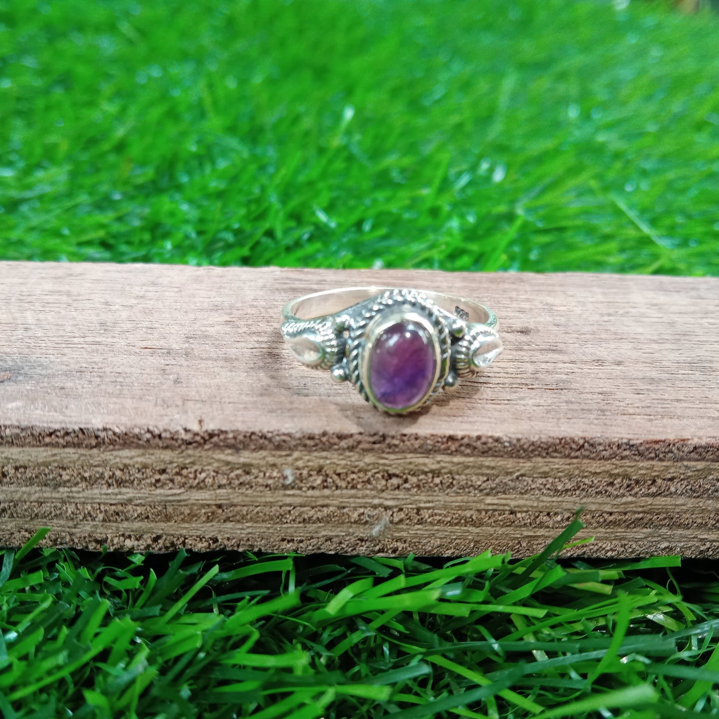 Natural Amethyst 925 Sterling Silver Boho Ring - Boho Statement Ring -Hand Crafted Bohemian Ring-Amethyst Stone-Gift for Women-Free shipping