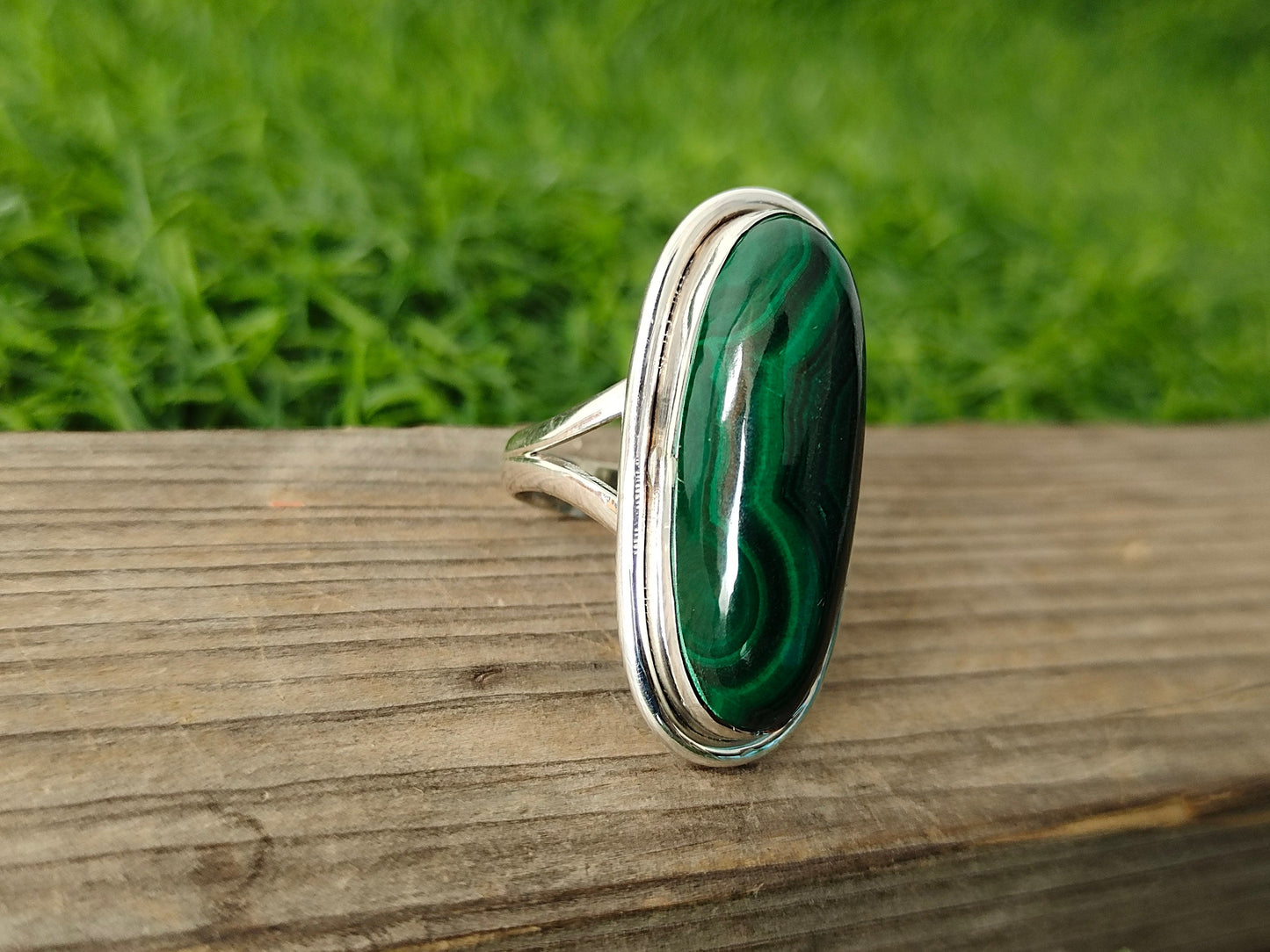 Malachite Sterling Silver Ring , malachite gemstone ring , boho ring , anniversary gift , silver ring , 925 silver boho ring , gift for her