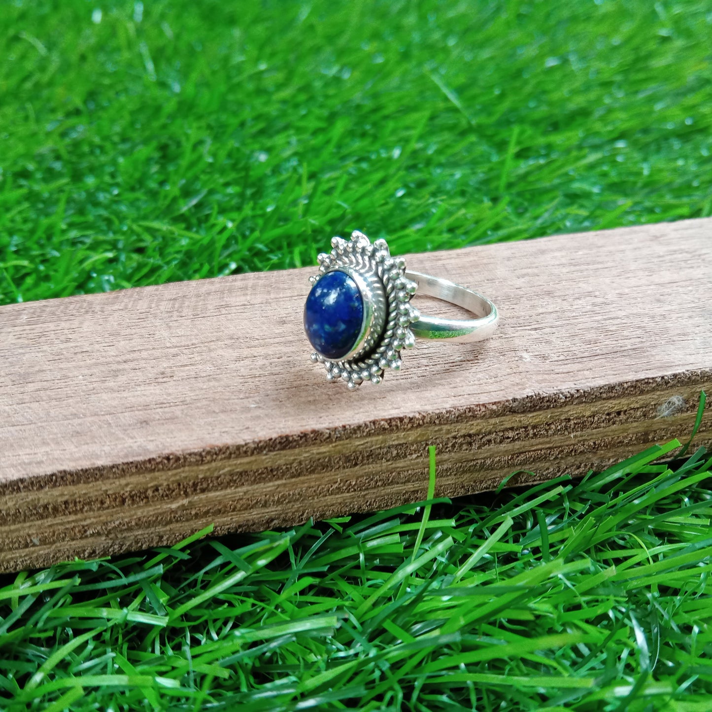 Bague Boho minimaliste en argent sterling 925 avec lapis-lazuli - Bague de déclaration Boho - Bague bohème fabriquée à la main - Cadeau pour elle - Livraison gratuite
