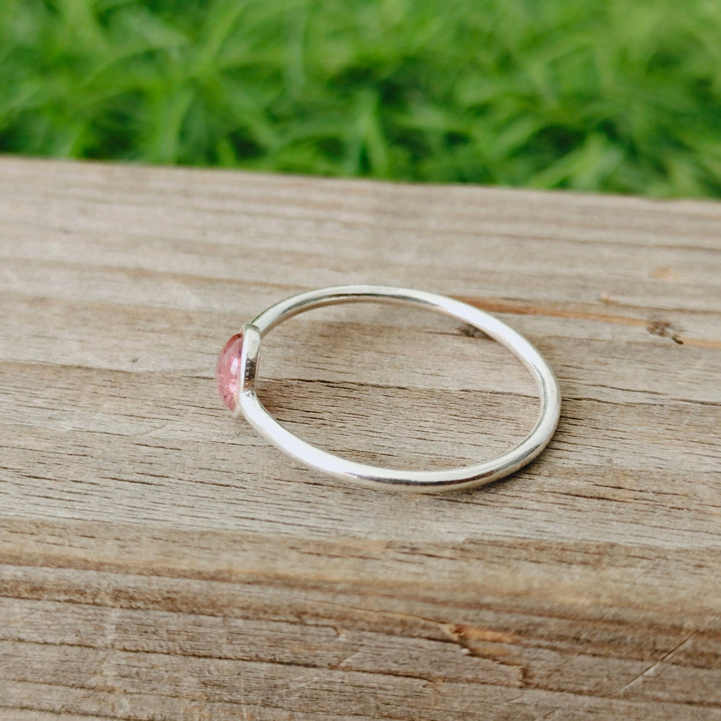 Rosa Turmalin 925 Sterling Silber Boho Statement Ring - Handgemachter Boho Ring - Minimalistischer Ring - Rosa Turmalin Ring - Geschenk für Frauen