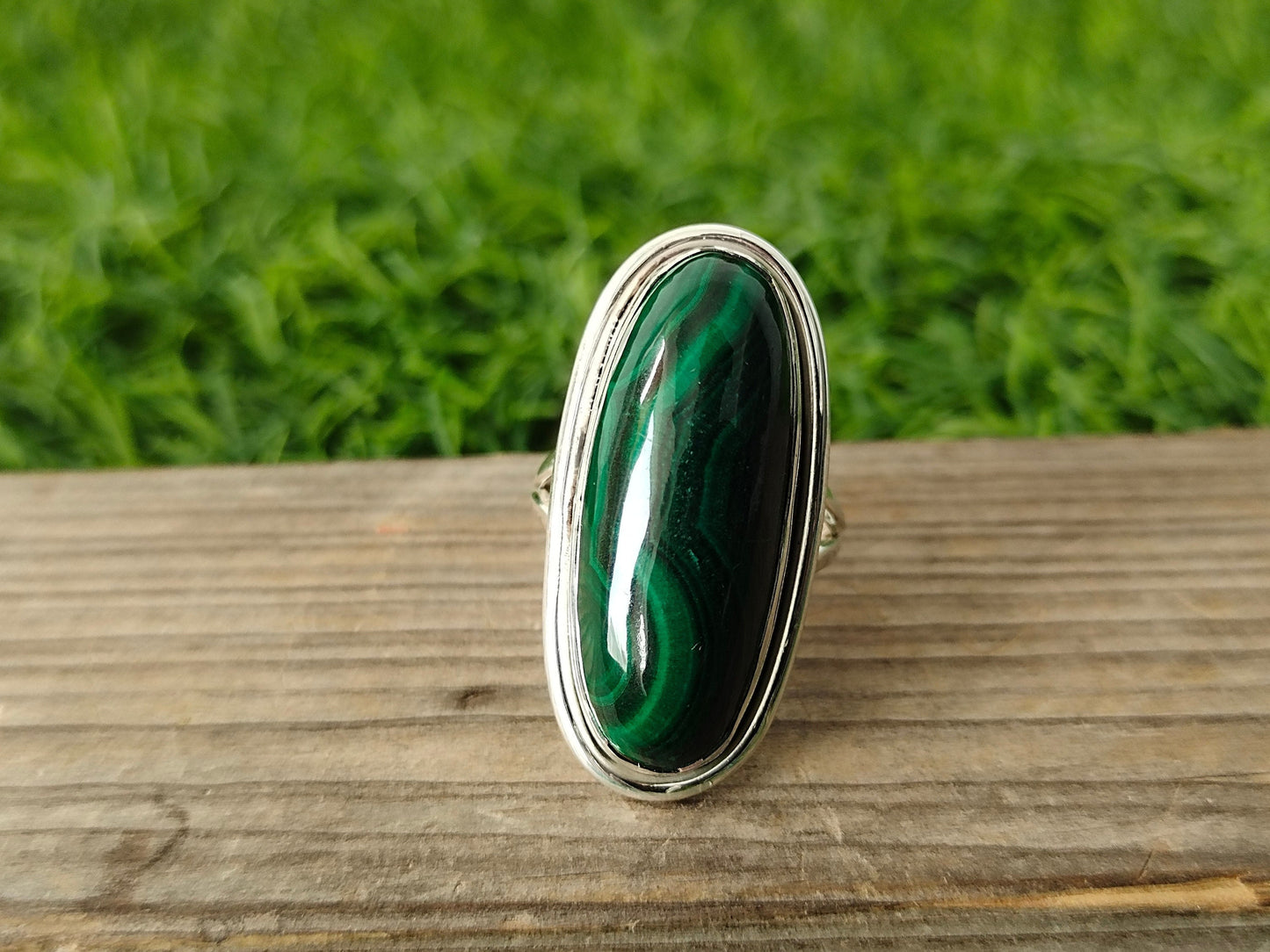 Malachite Sterling Silver Ring , malachite gemstone ring , boho ring , anniversary gift , silver ring , 925 silver boho ring , gift for her