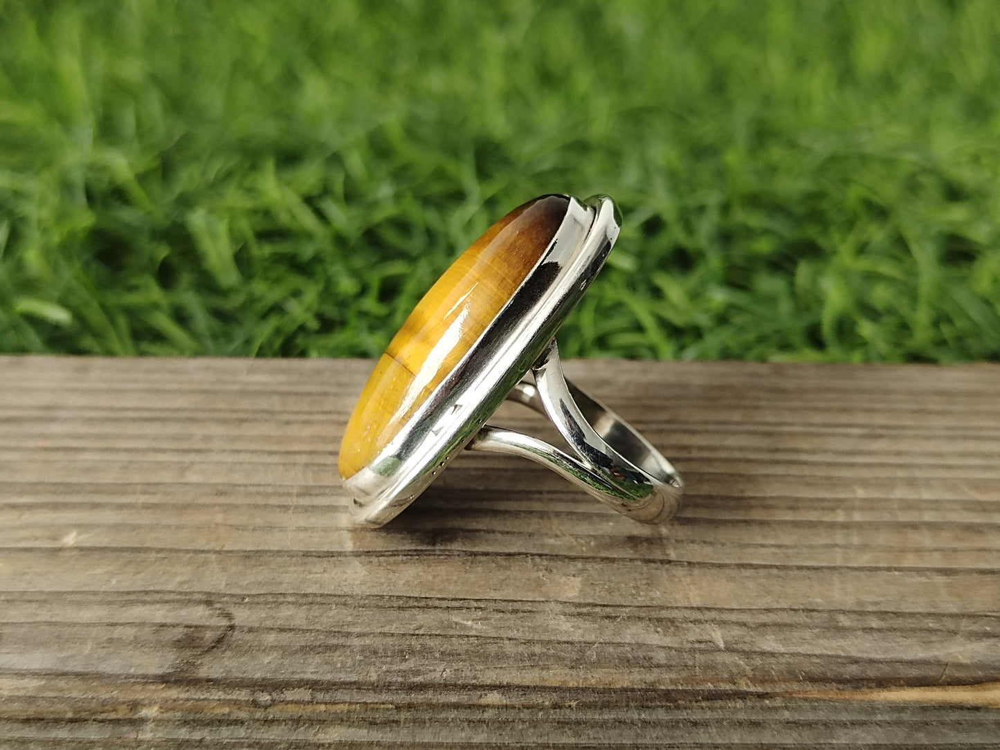 Tigerauge Sterling Silber Ring - Boho Statement Ring - Handgemachter Boho Ring - Boho Ring - Tigerauge Stein - Ringe - Geschenk für Sie