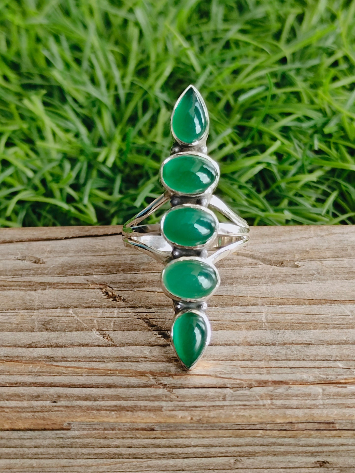 Green Onyx Gemstone 925 Sterling silver ring , Handmade silver ring , 925 sterling silver ring, hand crafted silver ring, middle finger ring