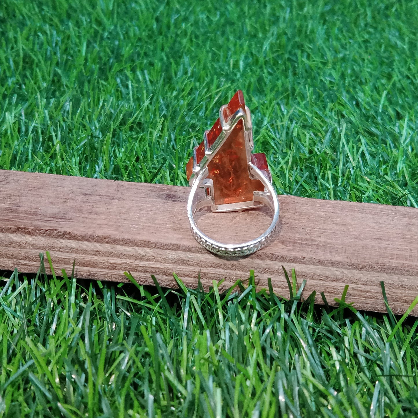 Amber Glass stone Silver ring ,925 sterling silver ring ,fashion jewelry ,925 silver ring ,boho style silver ring sparkle ring, Big Ring