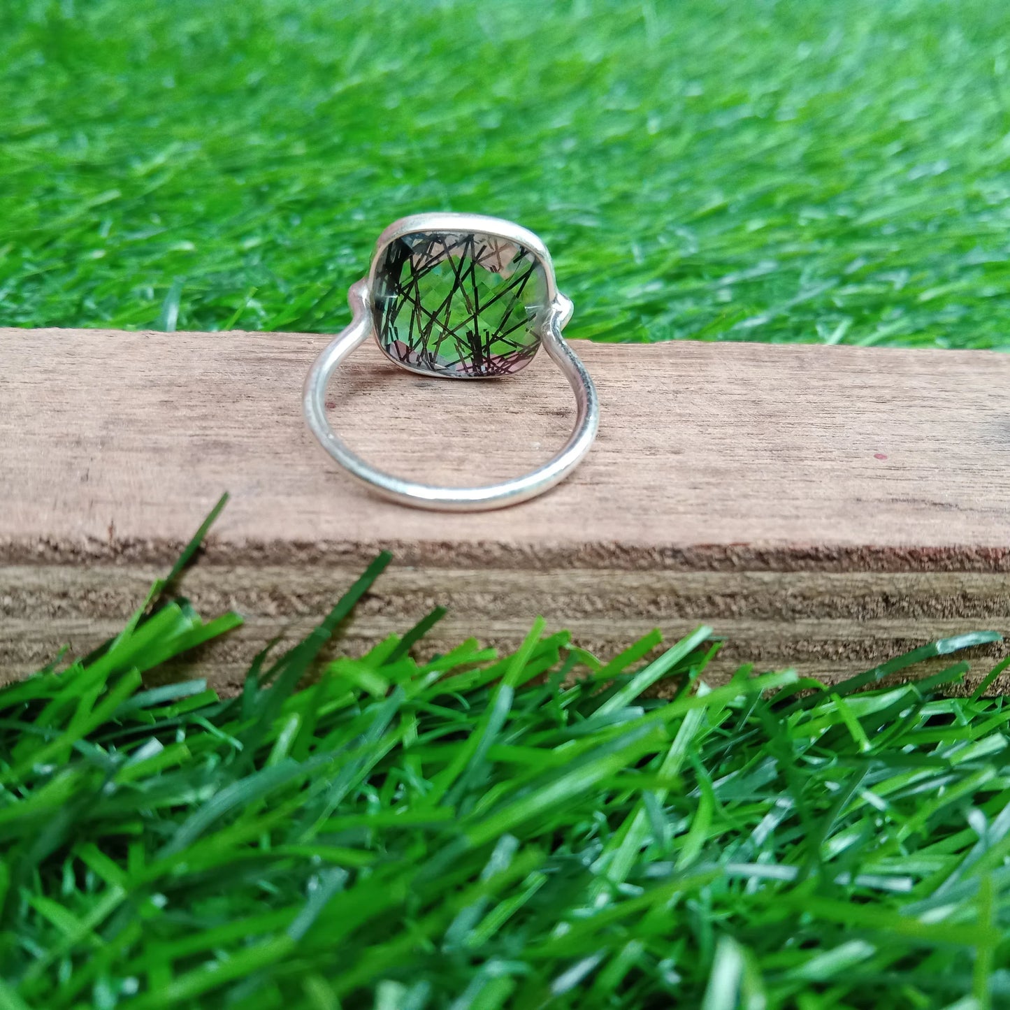 Boho Statement Ring - Yellow Calci Sterling Silver Ring - Hand Crafted Bohemian Ring-Bohemian Ring - Yellow Calci Rings -Gift for her Gifts
