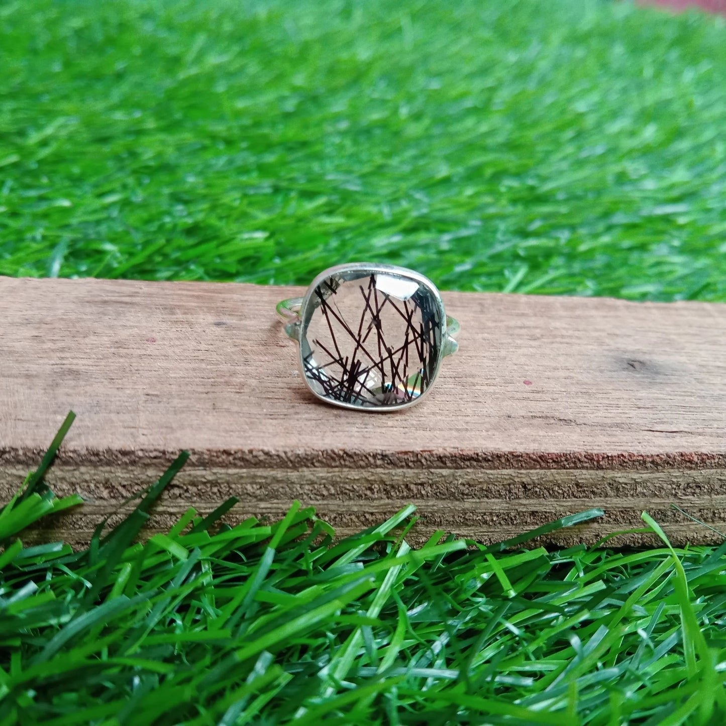 Boho Statement Ring - Yellow Calci Sterling Silver Ring - Hand Crafted Bohemian Ring-Bohemian Ring - Yellow Calci Rings -Gift for her Gifts