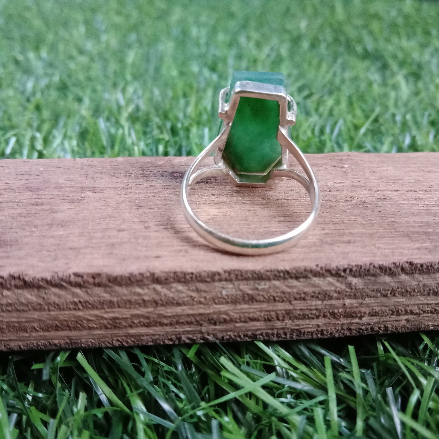 Bio Jade Stone 925 Sterling Silver Ring - Boho Statement Ring - Hand Crafted Bohemian Ring- Bohemian Ring - Bio Jade Ring -Gift for women