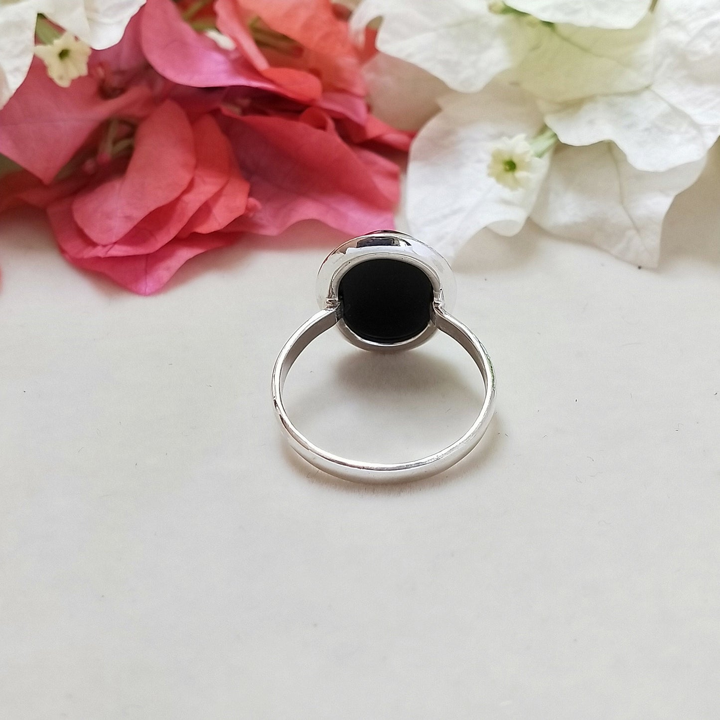 Boho Statement Ring - Black Onyx Stone Sterling Silver Ring- Hand Crafted Bohemian Ring -Bohemian Ring -Black Onyx Ring -Rings- Gift for her