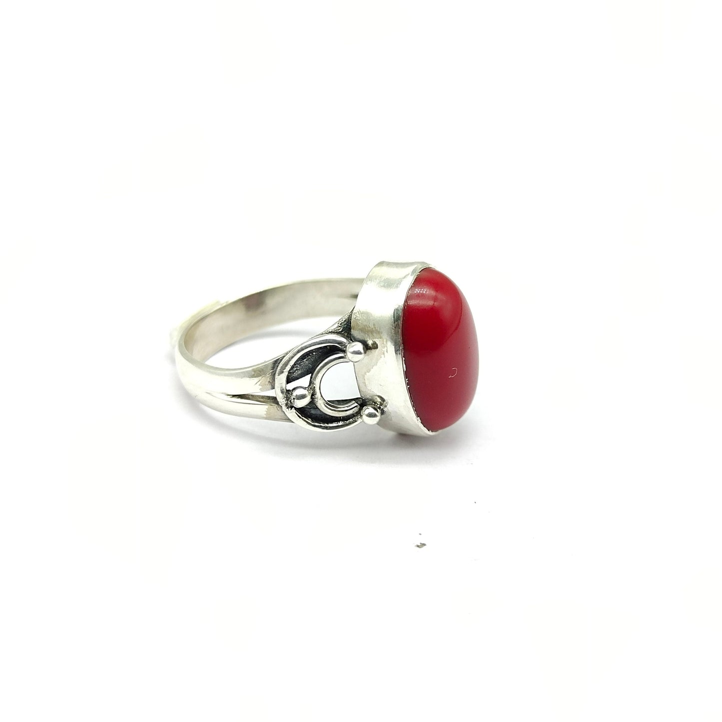 Korallenstein Sterling Silber Ring - minimalistischer Sommerschmuck Geschenk Sommerhochzeit - Boho Ring Korallenring - Ringe - Geschenk für Sie
