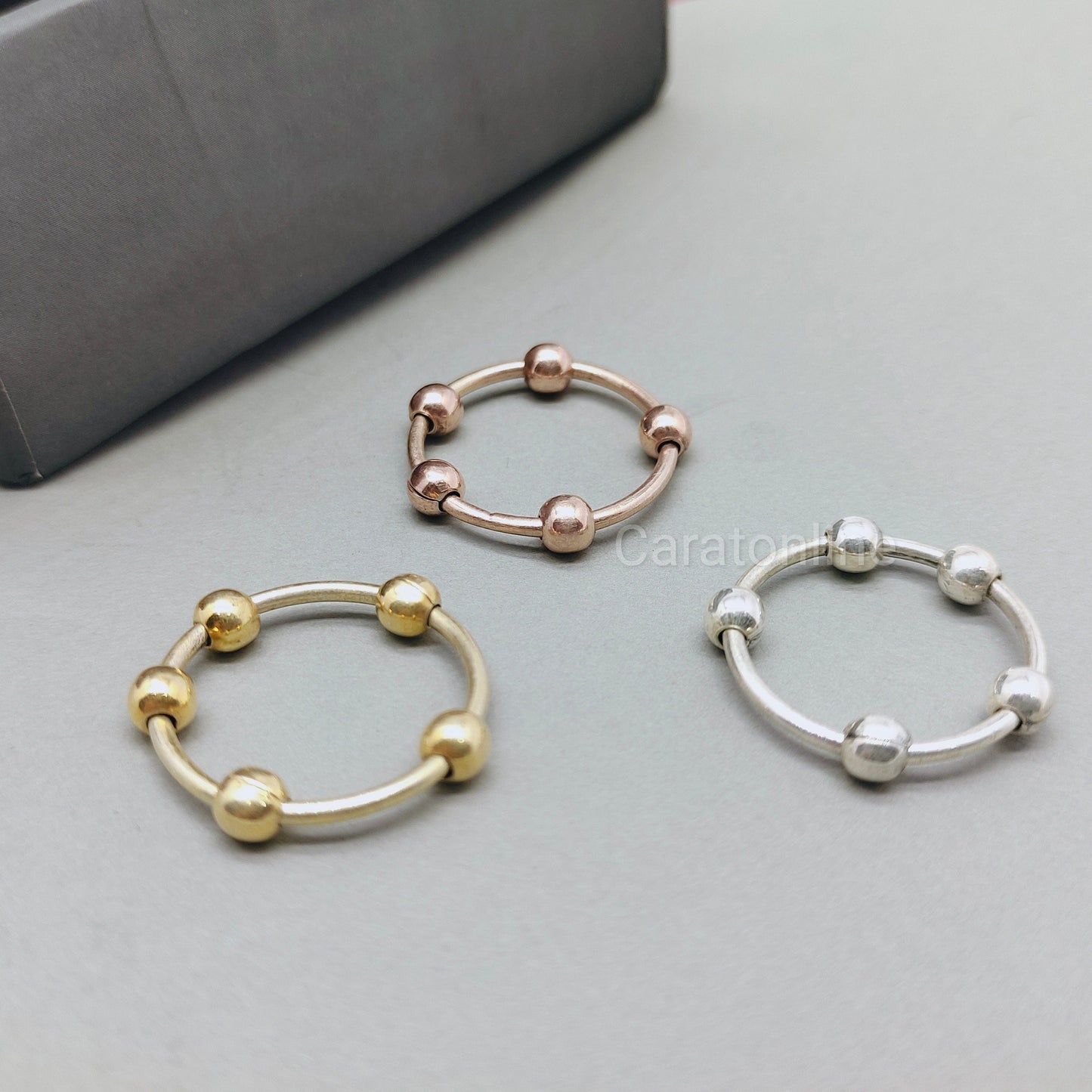 fidget ring, Anti Anxiety rings, 925 sterling silver ring, dainty rings, stackable rings, Meditation Ring, Bead Ring