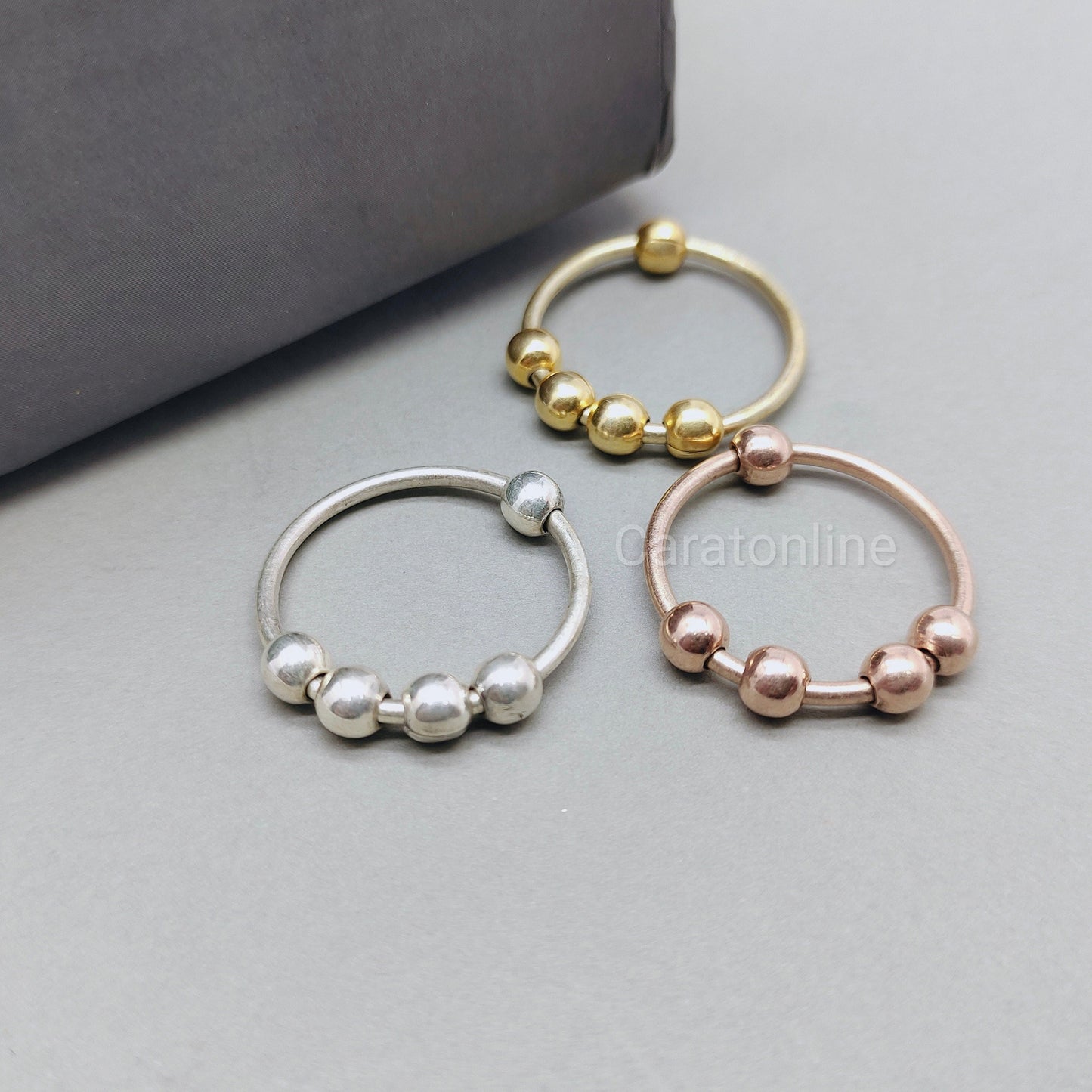 fidget ring, Anti Anxiety rings, 925 sterling silver ring, dainty rings, stackable rings, Meditation Ring, Bead Ring