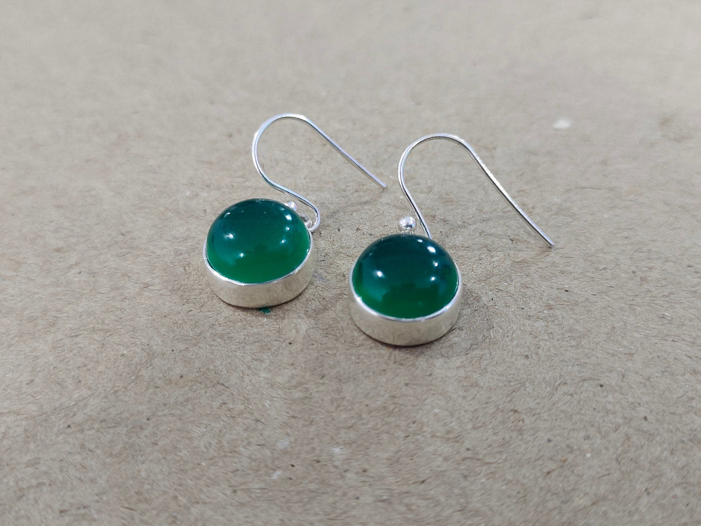 Green onyx sterling silver earrings , handmade silver earrings , dainty earrings , silver earrings , silver jewelry , Christmas gift