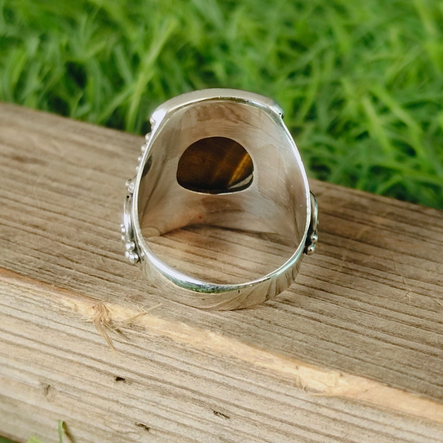 Boho Statement Ring - Tigerauge Sterling Silber Ring - Handgemachter Boho Ring - Boho Ring - Tigerauge - Ringe - Geschenk für