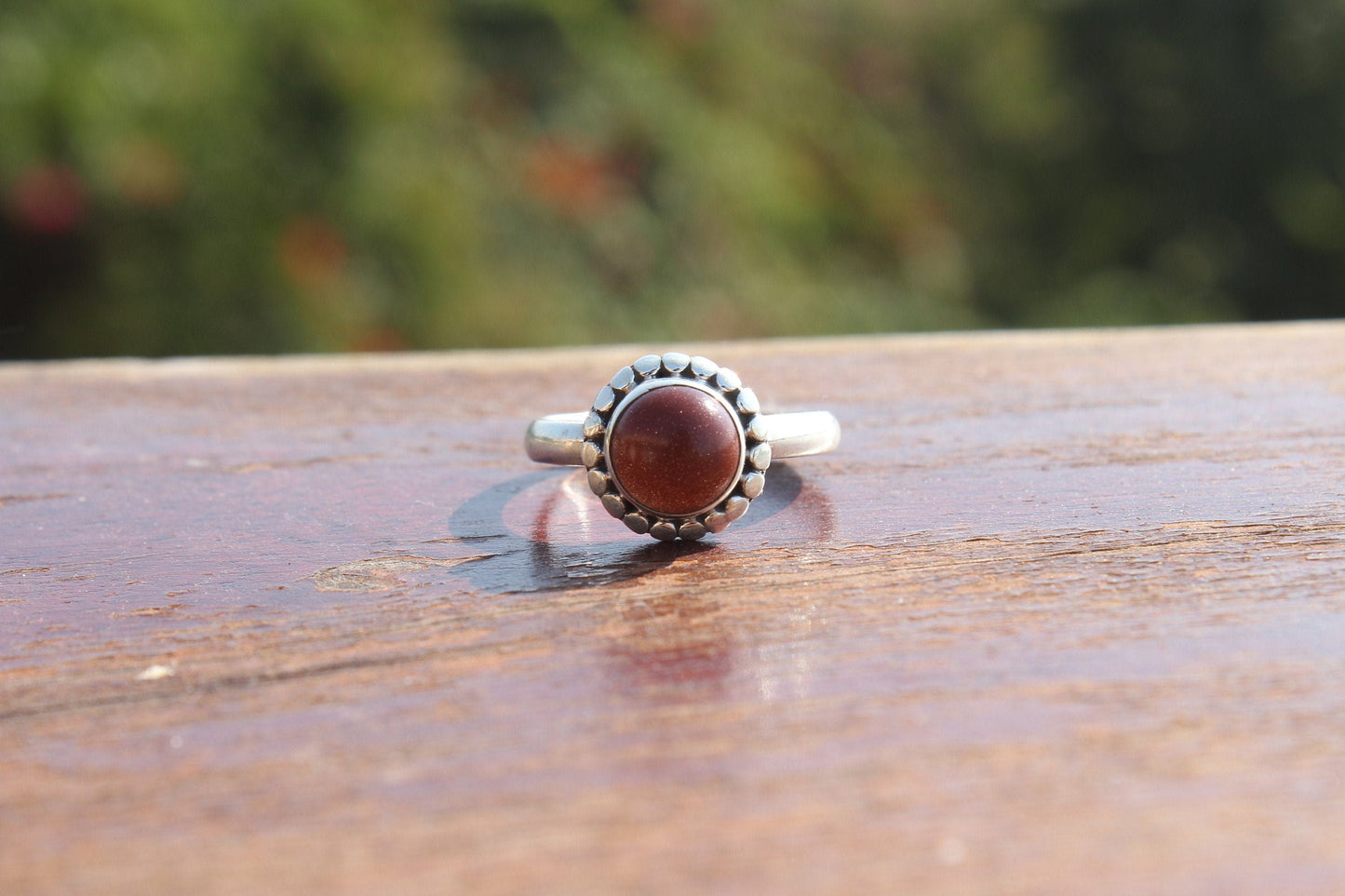 Boho Statement Ring - Sun Stone Sterling Silver Ring - Hand Crafted Bohemian Ring -Bohemian Ring - Sun Stone Ring - Rings - Gift for