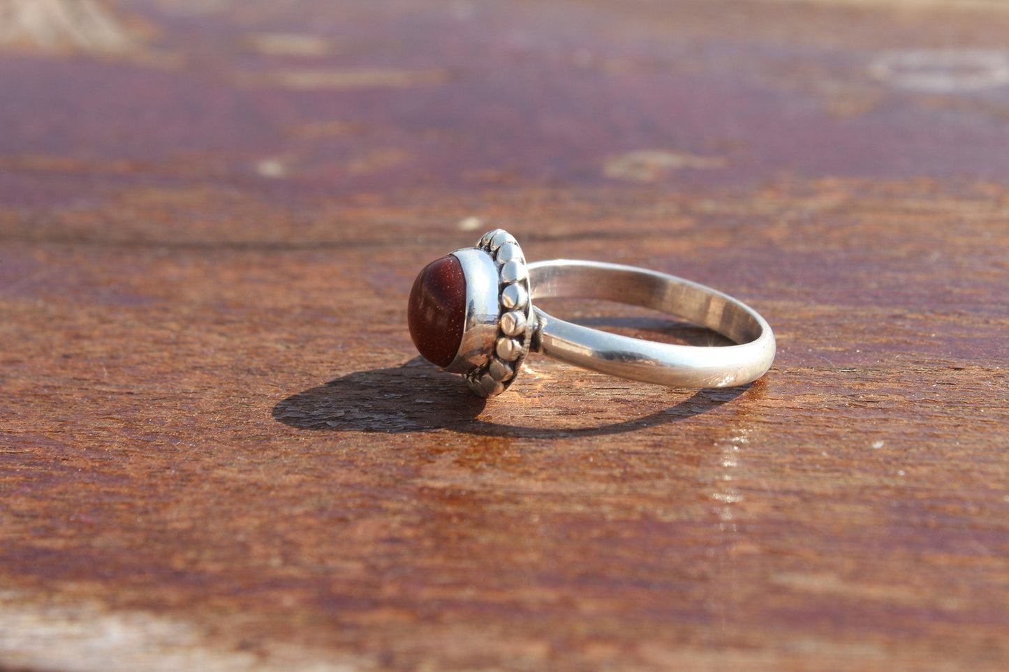 Boho Statement Ring - Sun Stone Sterling Silver Ring - Hand Crafted Bohemian Ring -Bohemian Ring - Sun Stone Ring - Rings - Gift for
