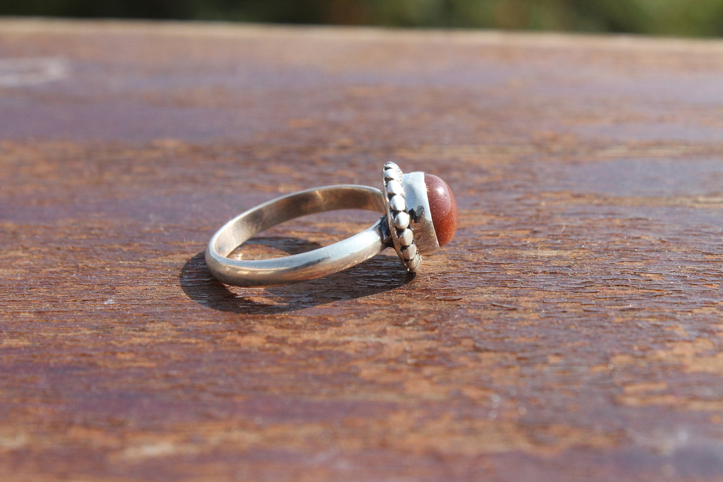 Boho Statement Ring - Sun Stone Sterling Silver Ring - Hand Crafted Bohemian Ring -Bohemian Ring - Sun Stone Ring - Rings - Gift for